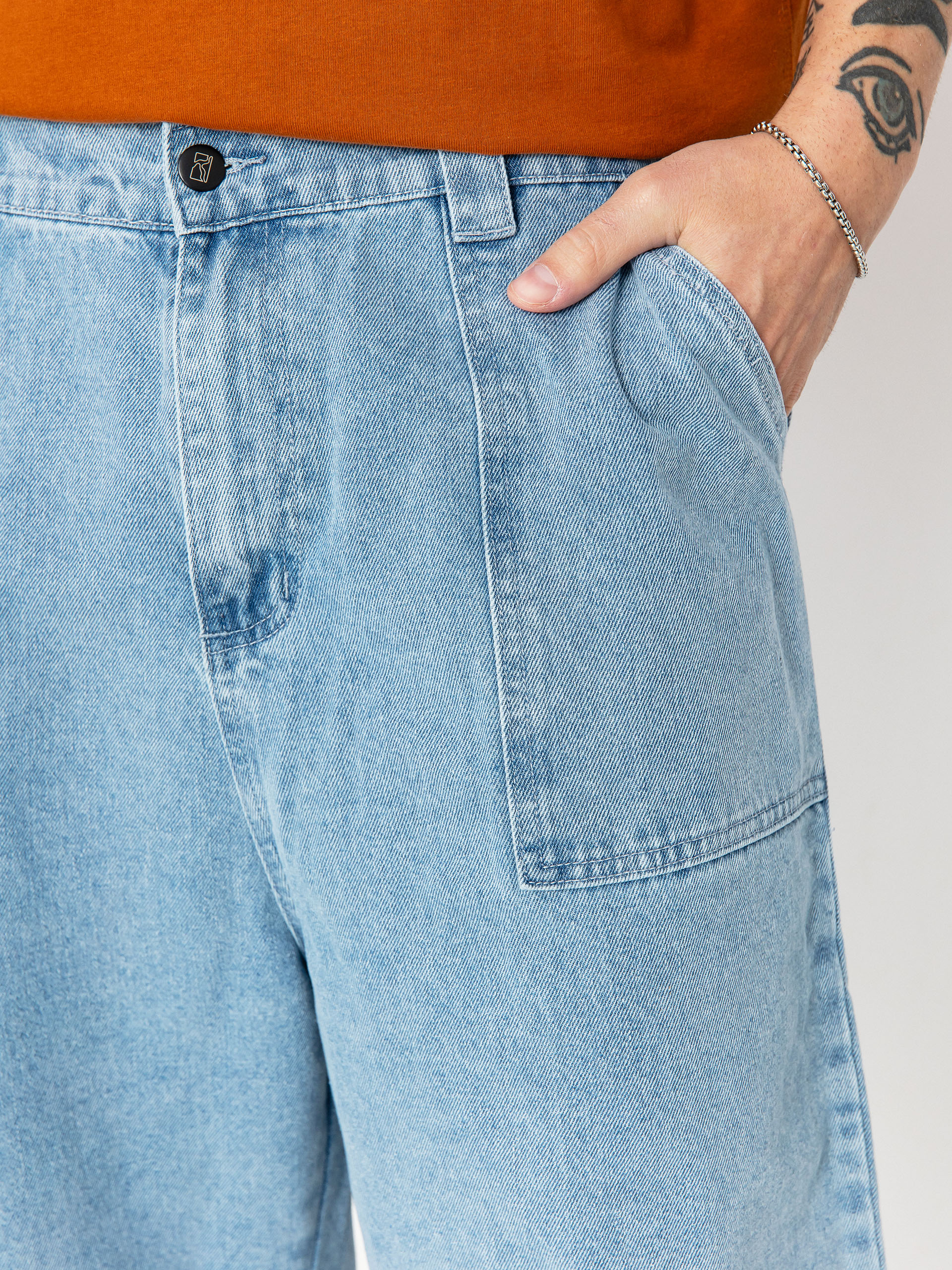 Kraťasy Poetic Collective Painter (light blue denim)