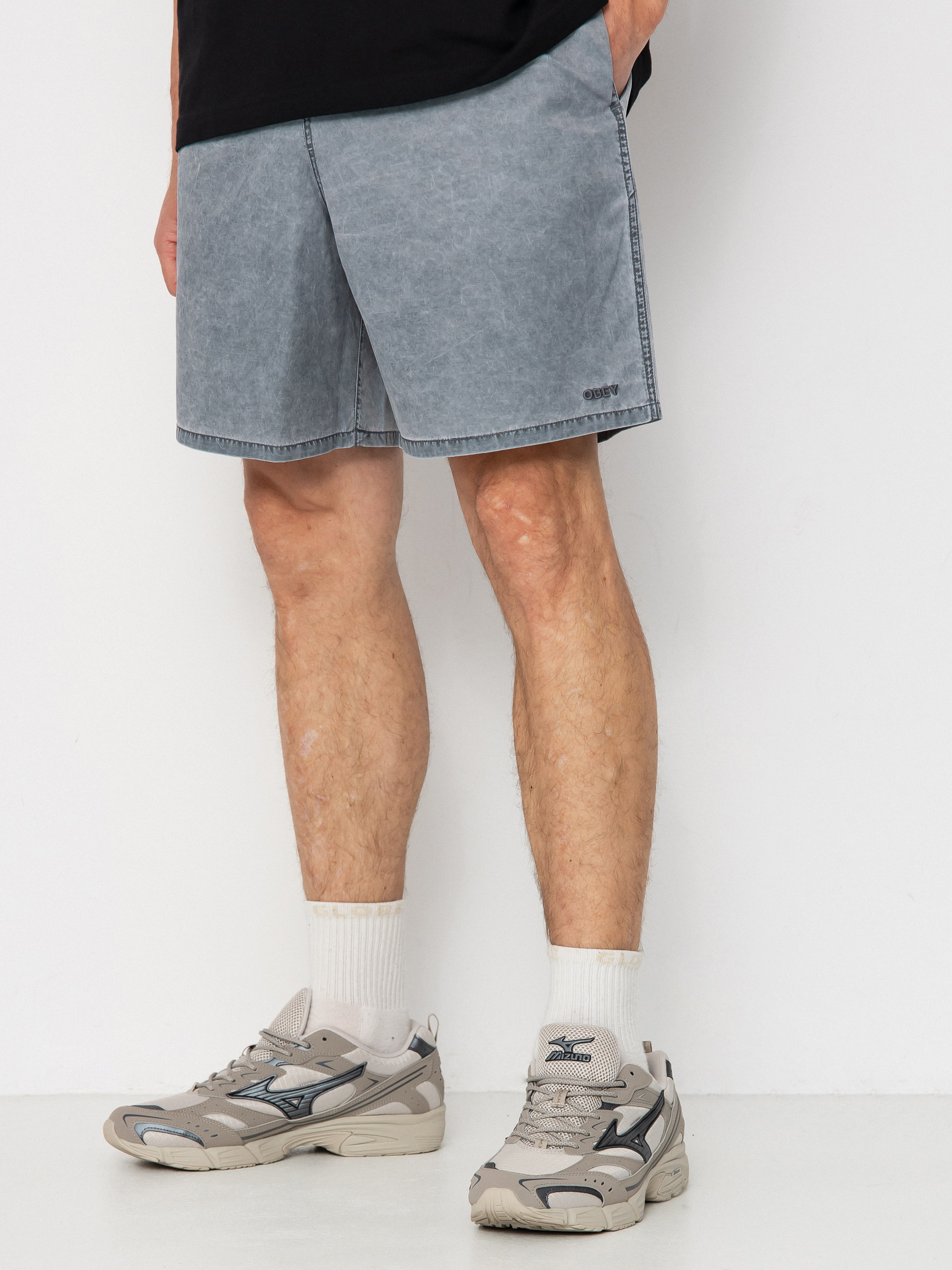 Kraťasy OBEY Easy Pigment Cotton Nylon (pigment black)