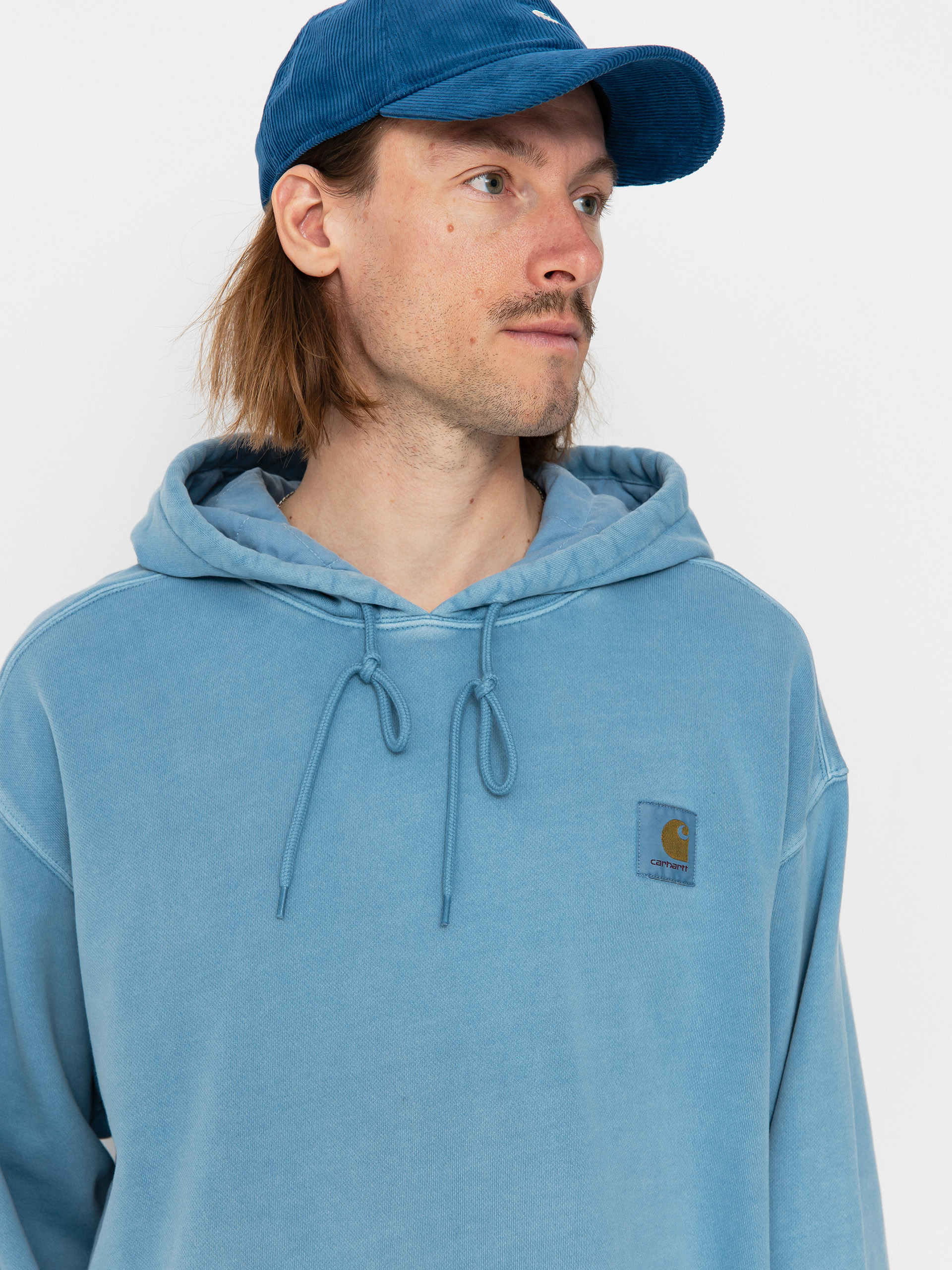 Mikina s kapucňou Carhartt WIP Nelson HD (clay blue)