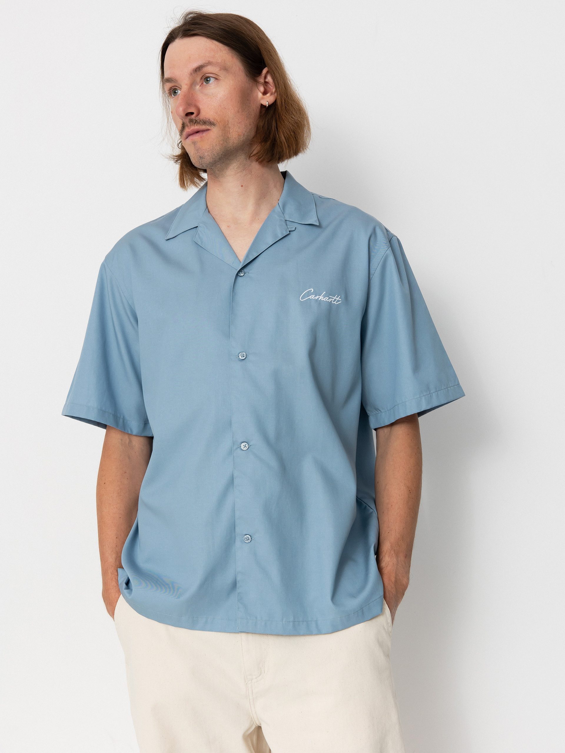 Košeľa Carhartt WIP Delray (frosted blue/white)