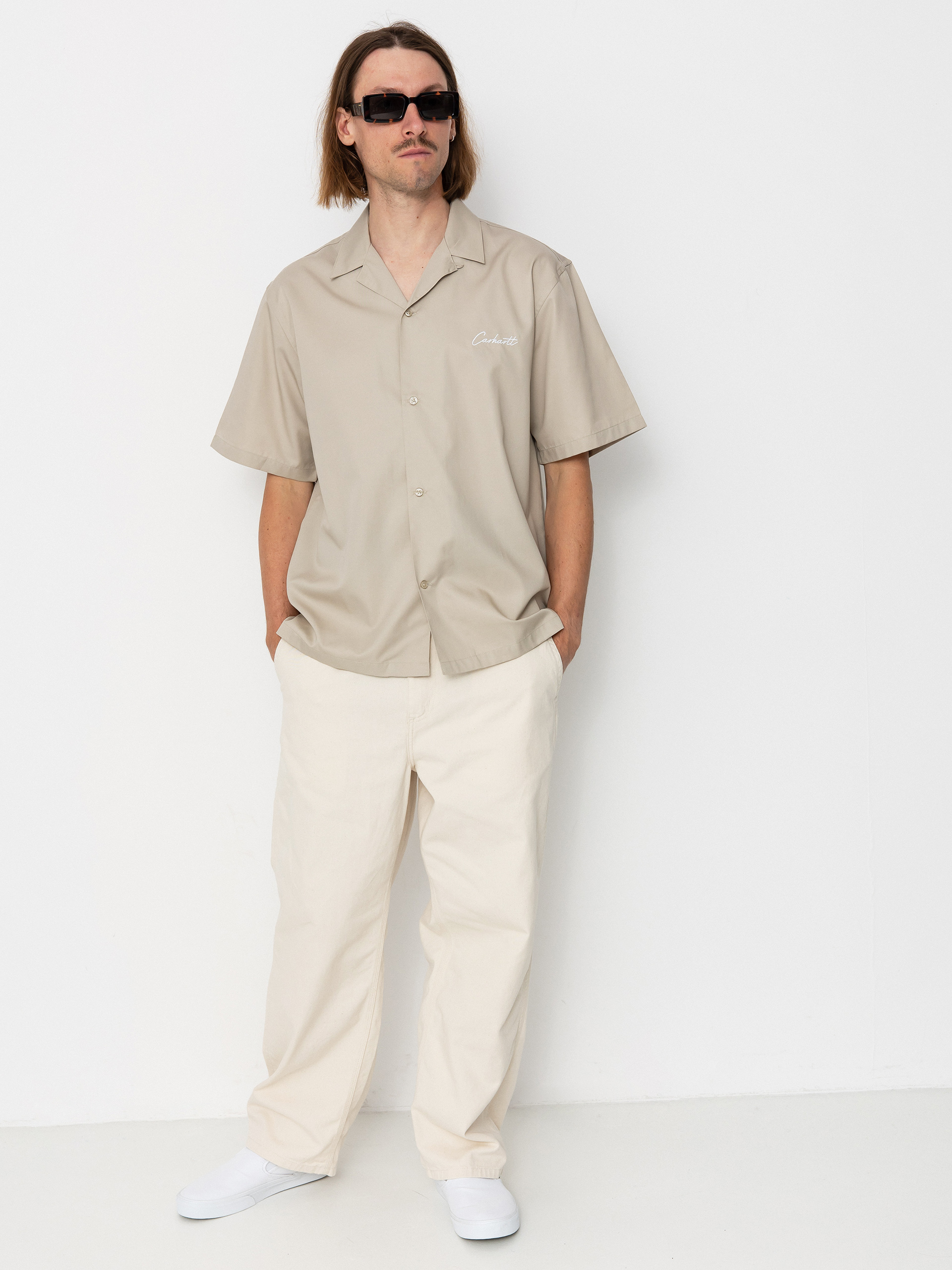 Košeľa Carhartt WIP Delray (fleur de sel/white)