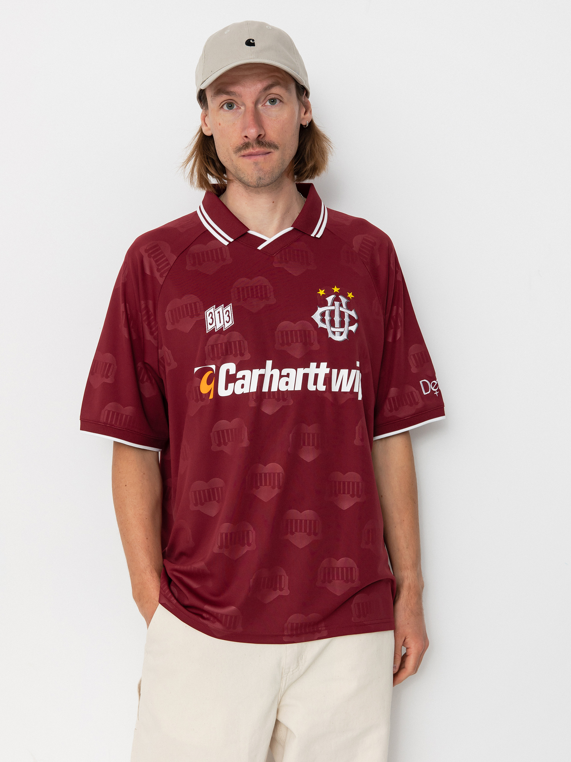 Tričko Carhartt WIP Hartts Football (heart train jacquard/mulberry)