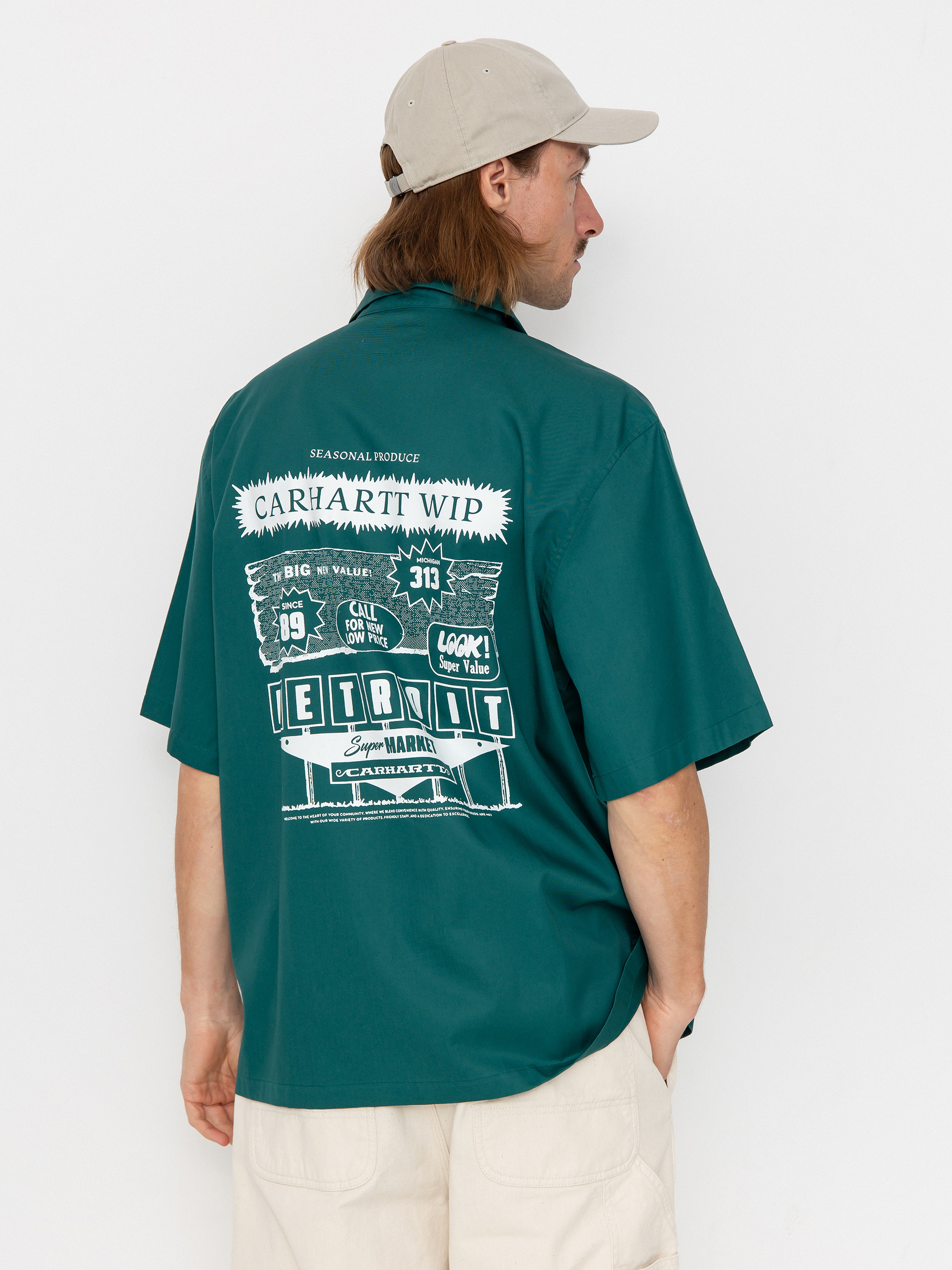 Košeľa Carhartt WIP Deli (rainforest/white)