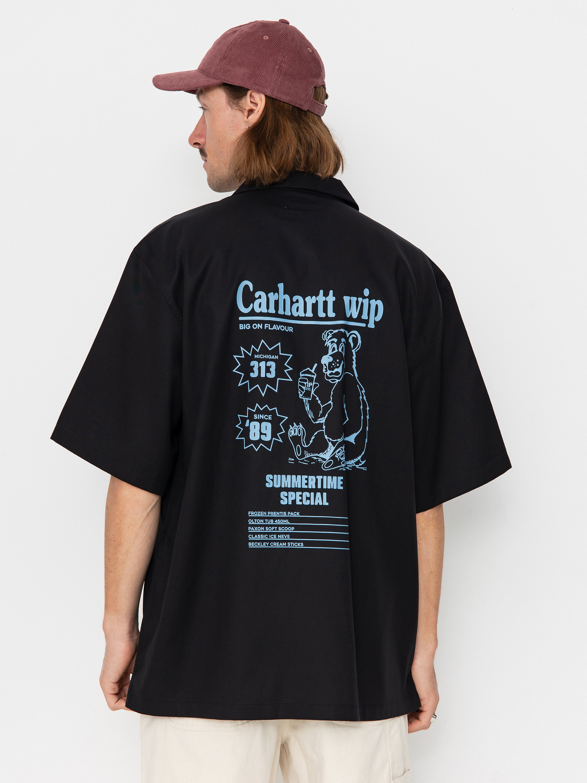 Košeľa Carhartt WIP Deli (black/bluebird)