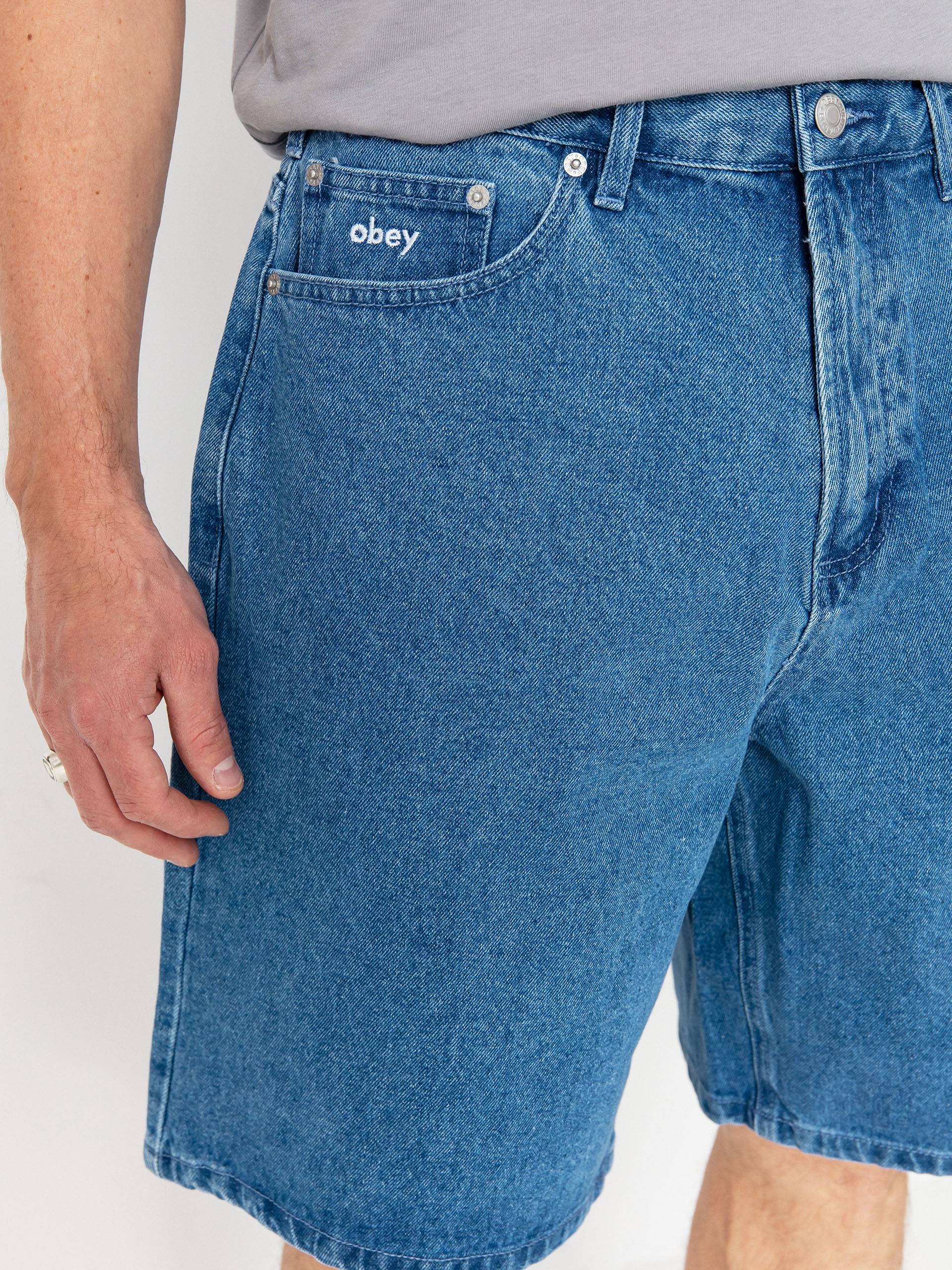 Kraťasy OBEY Bigwig Baggy Denim (light indigo)