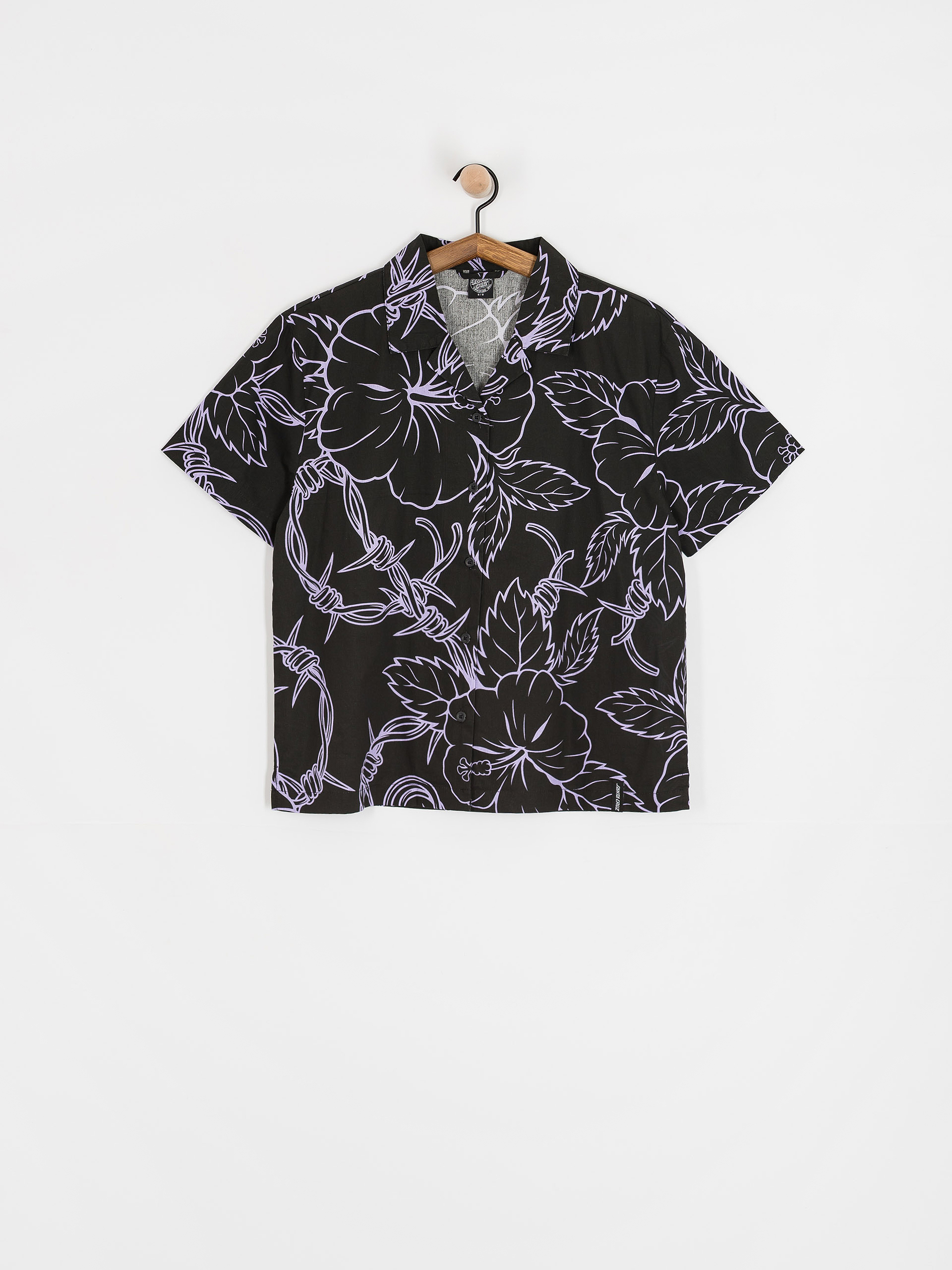 Košeľa Santa Cruz Mono Cabana Shirt Wmn (black/lavender)