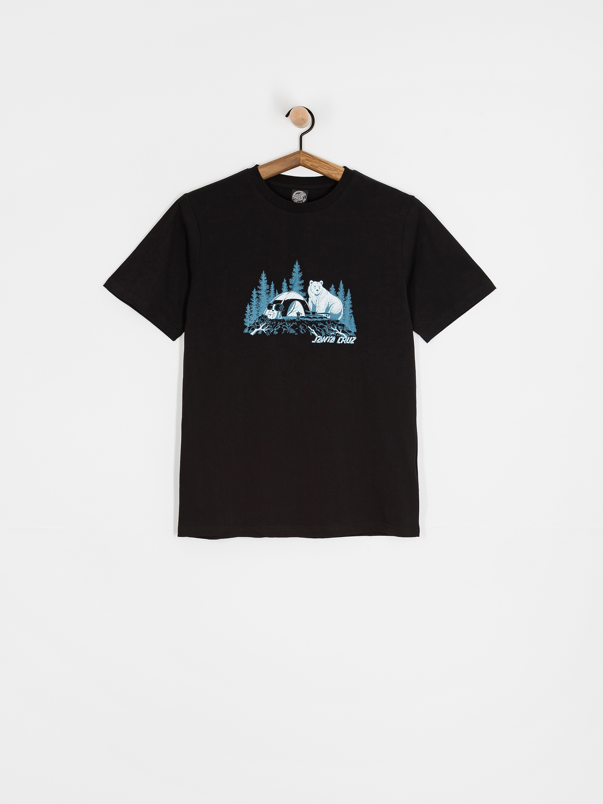 Tričko Santa Cruz Woodland Mini Strip Front Wmn (black)