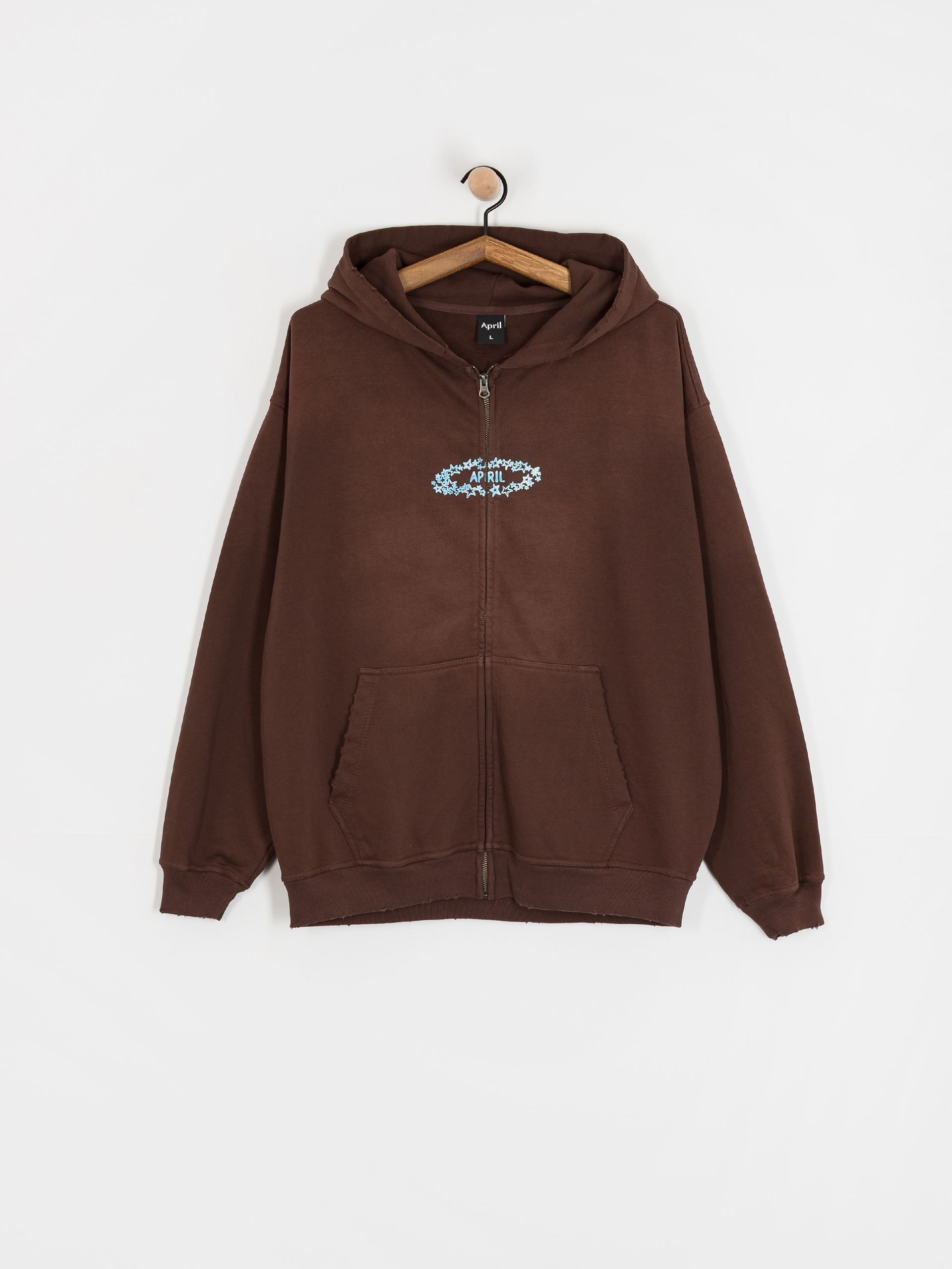 Mikina s kapucňou April Skateboards Stars ZHD (brown)