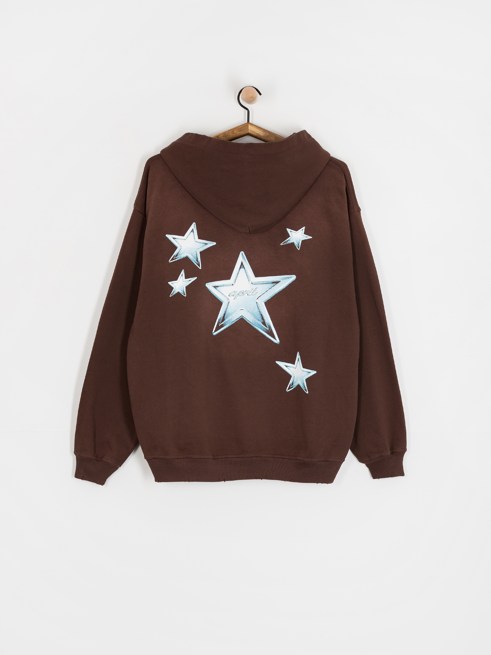 Mikina s kapucňou April Skateboards Stars ZHD (brown)