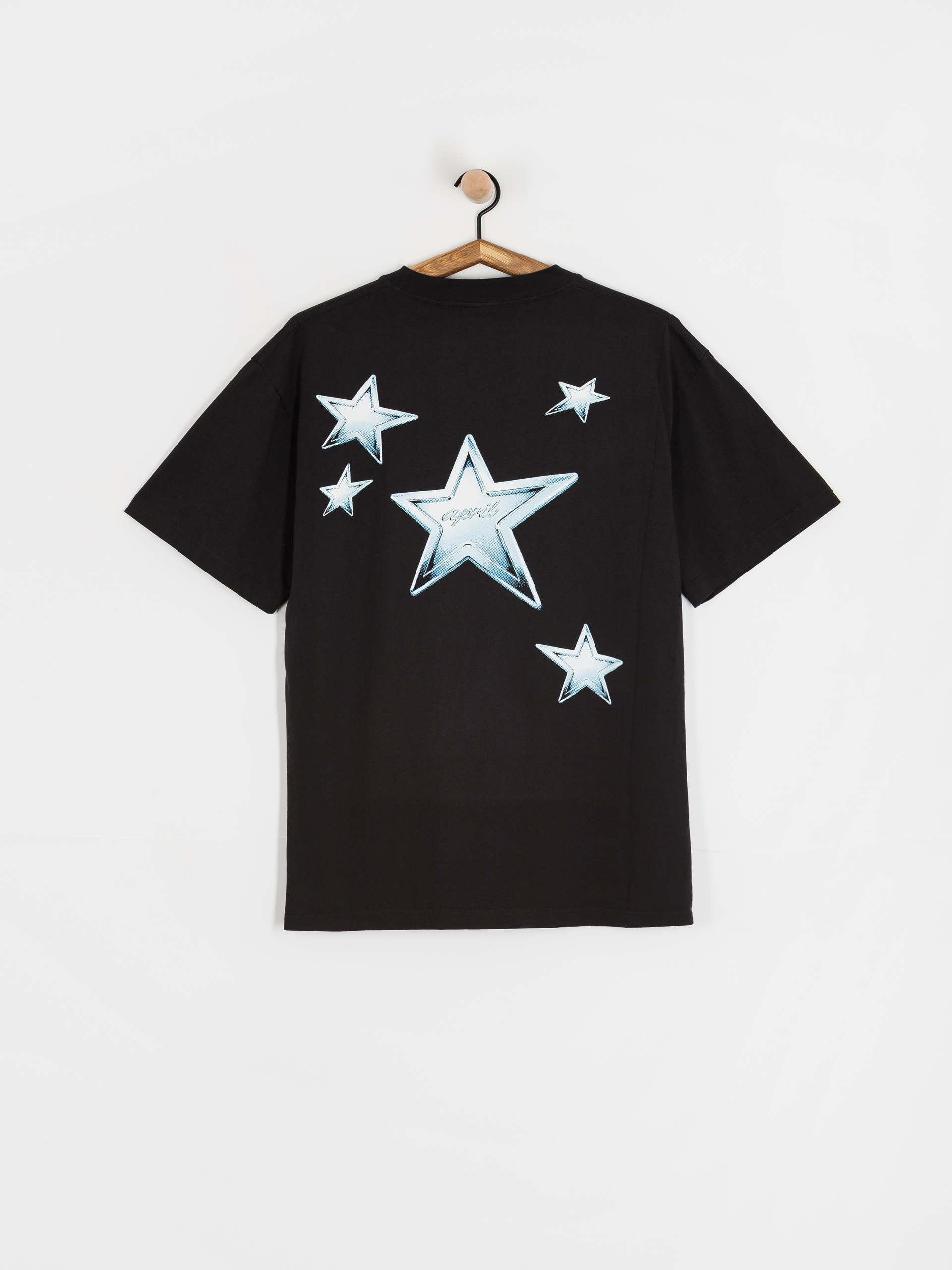 Tričko April Skateboards Stars (black)