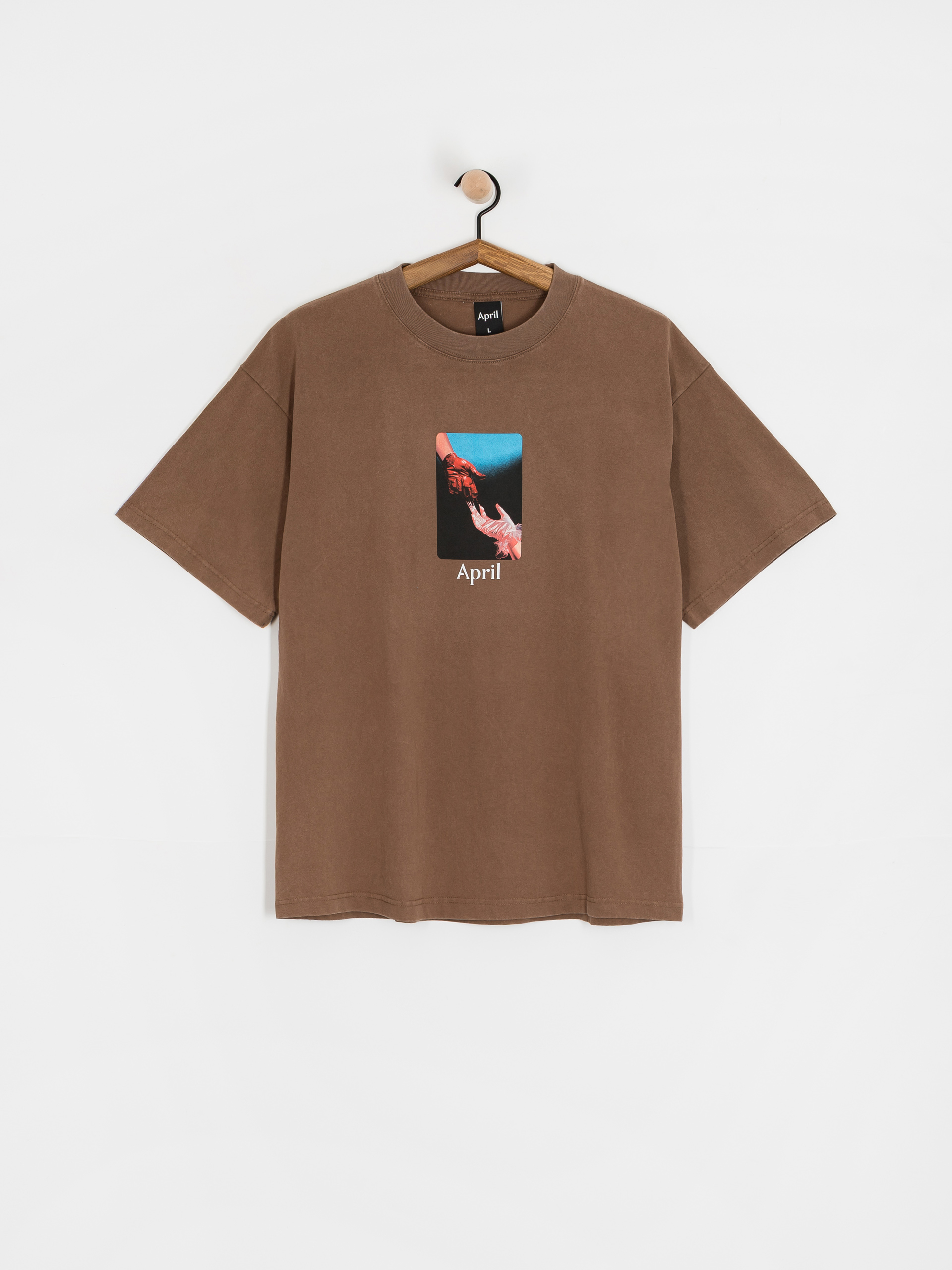 Tričko April Skateboards Material (washed brown)