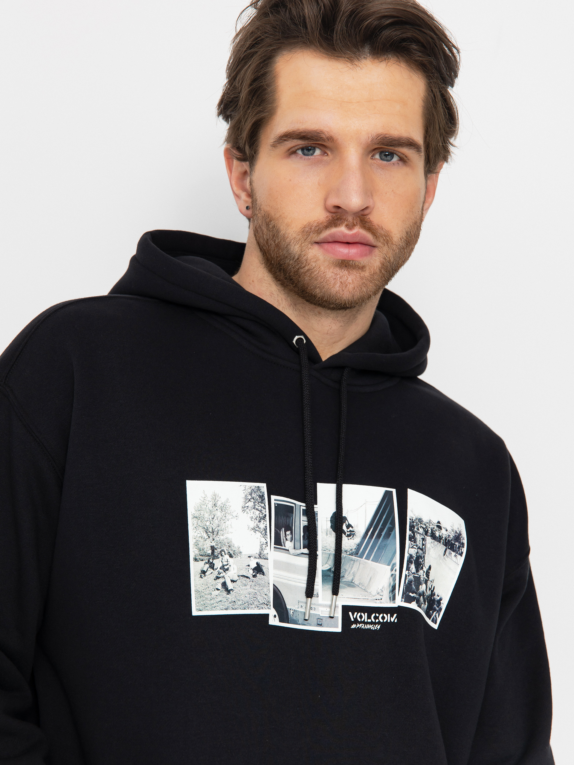 Mikina s kapucňou Volcom Pfanngles HD (black)