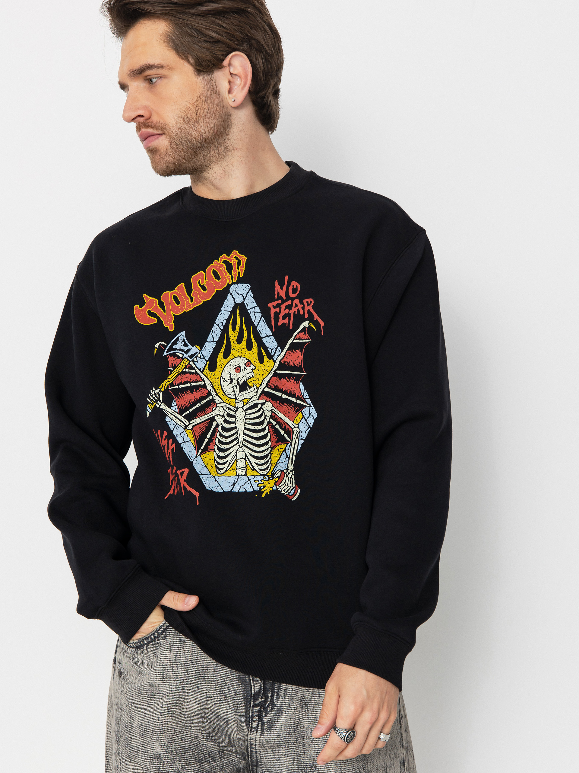 Mikina Volcom Noder Crew (black)