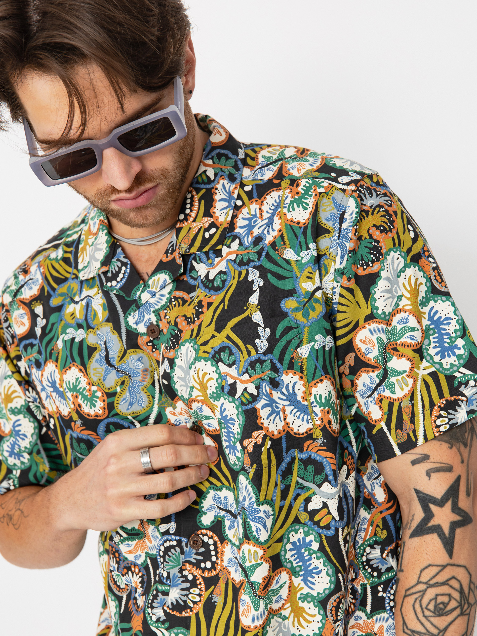 Košeľa Patagonia Tidal Threads Camp (undersea/ink black)