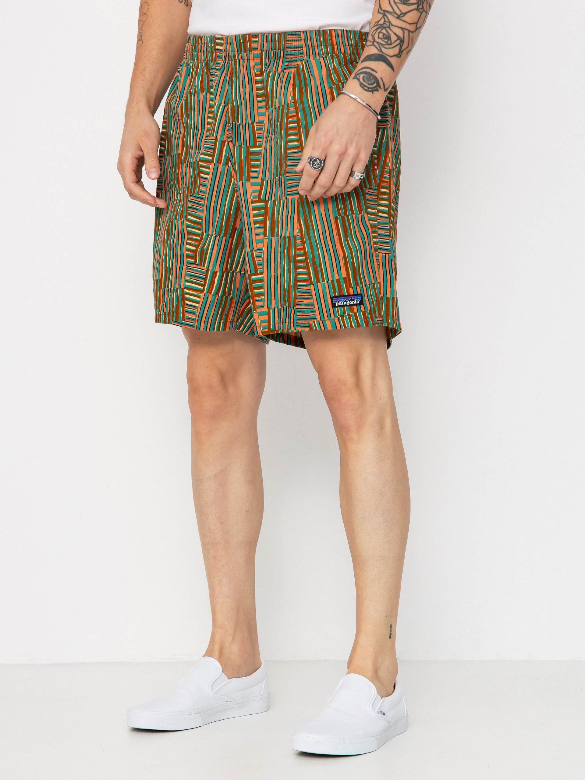 Kraťasy Patagonia Funhoggers (quilty fitz/heartleaf green)