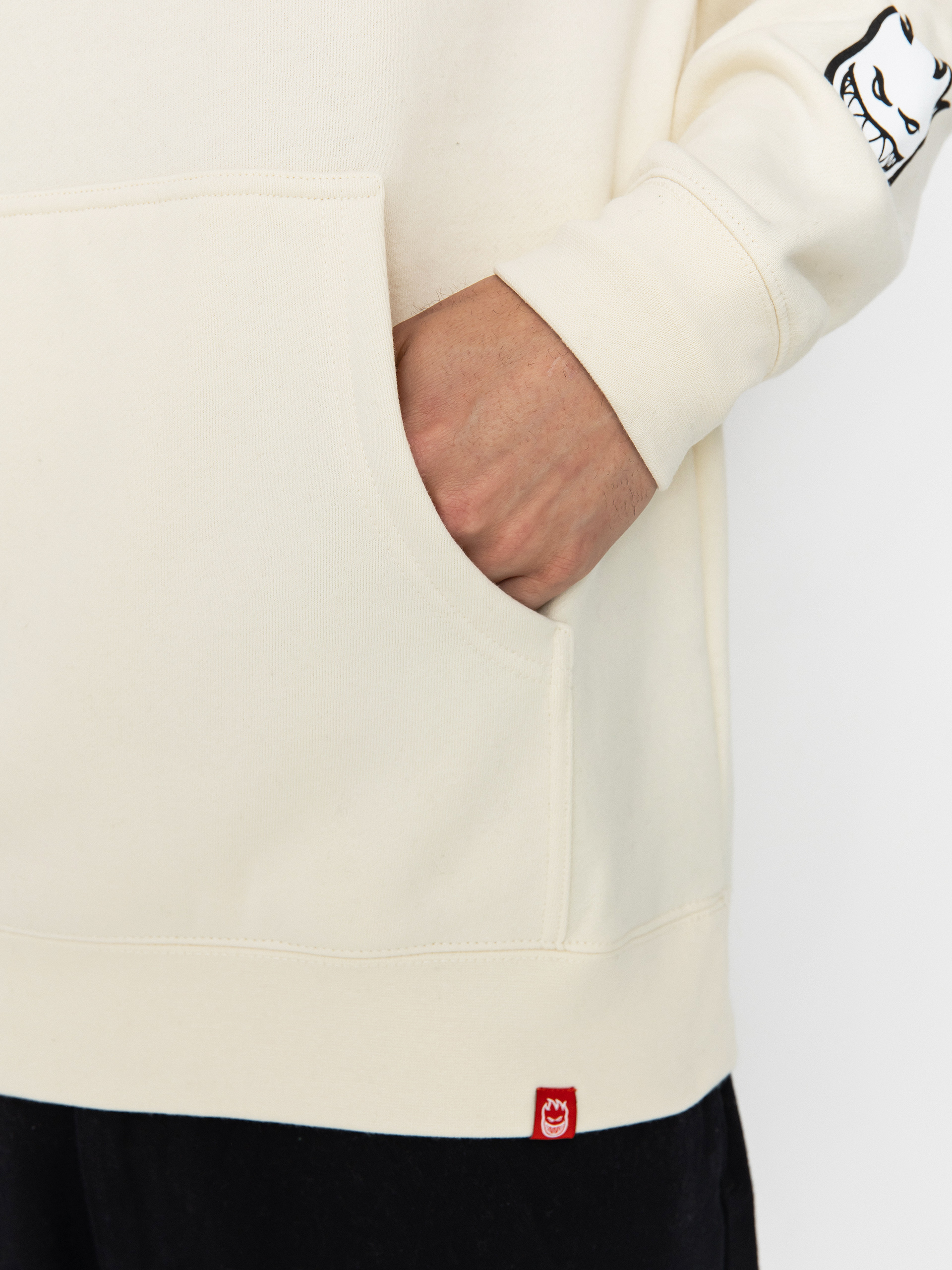 Mikina s kapucňou Spitfire Classic 87 Bighead Fill Sleeve HD (bone w/black&white prints)