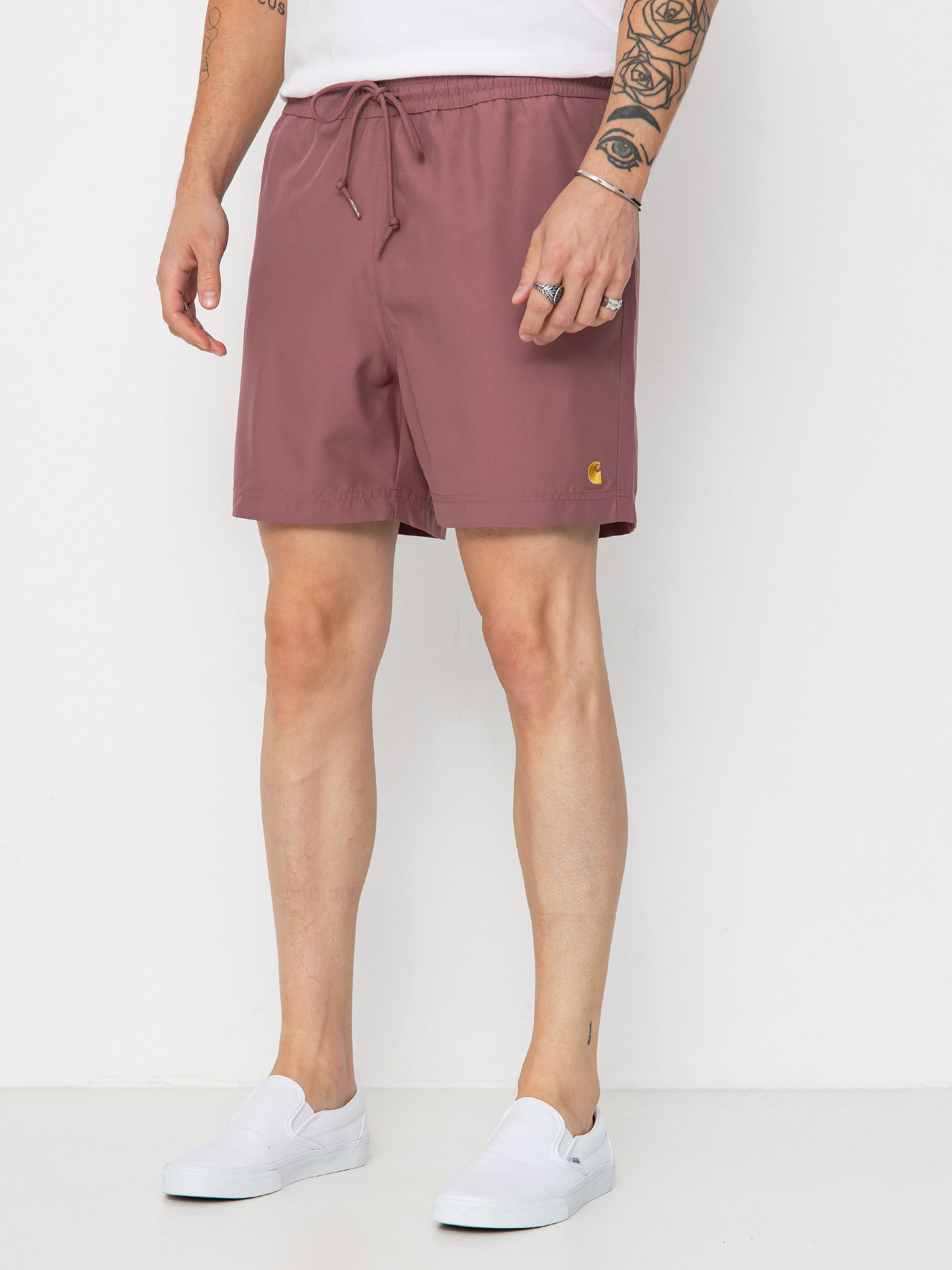 Kraťasy Carhartt WIP Chase Swim (dusky pink/gold)