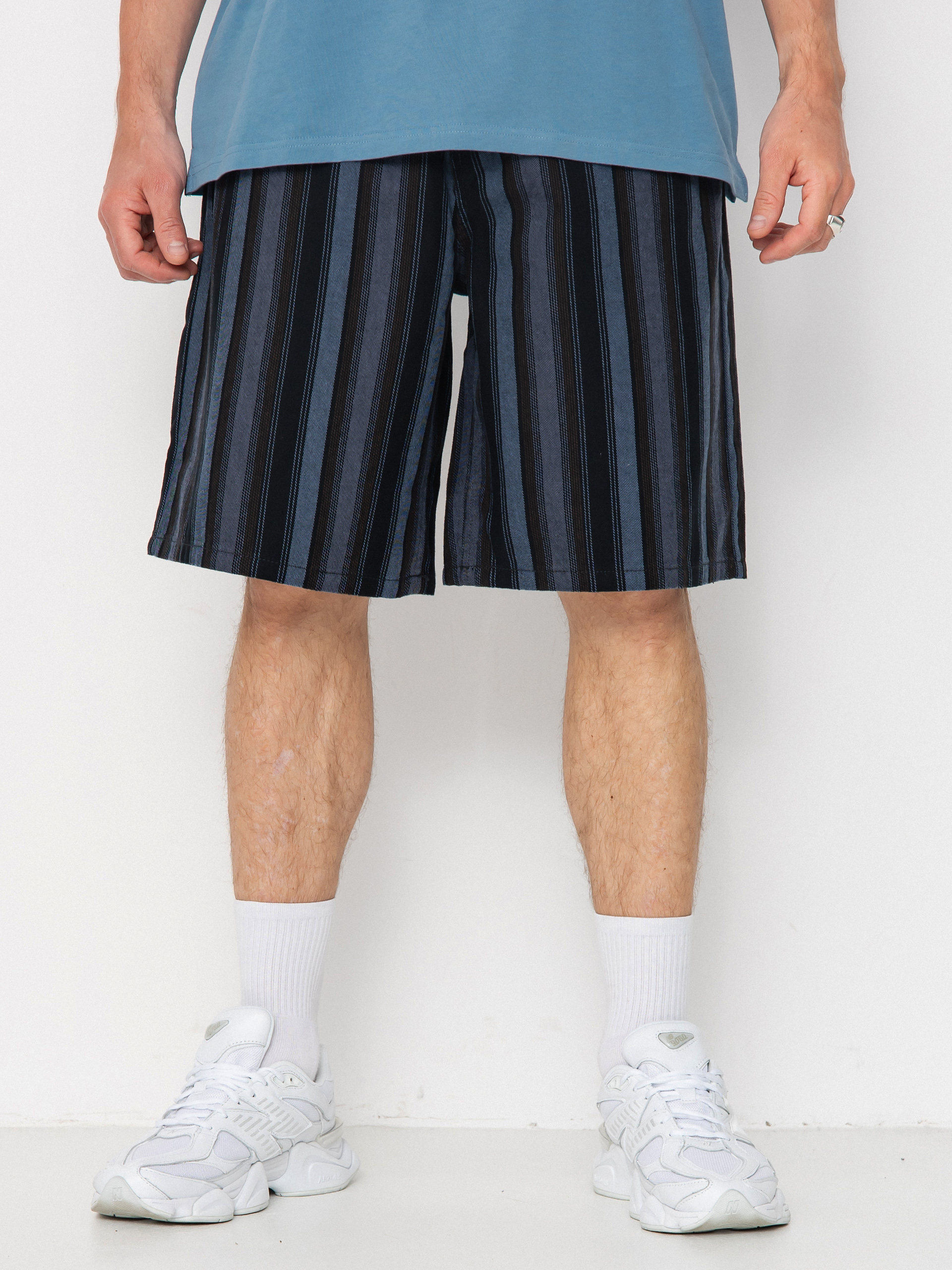 Kraťasy OBEY Baja Stripe Baggy Denim (black multi)