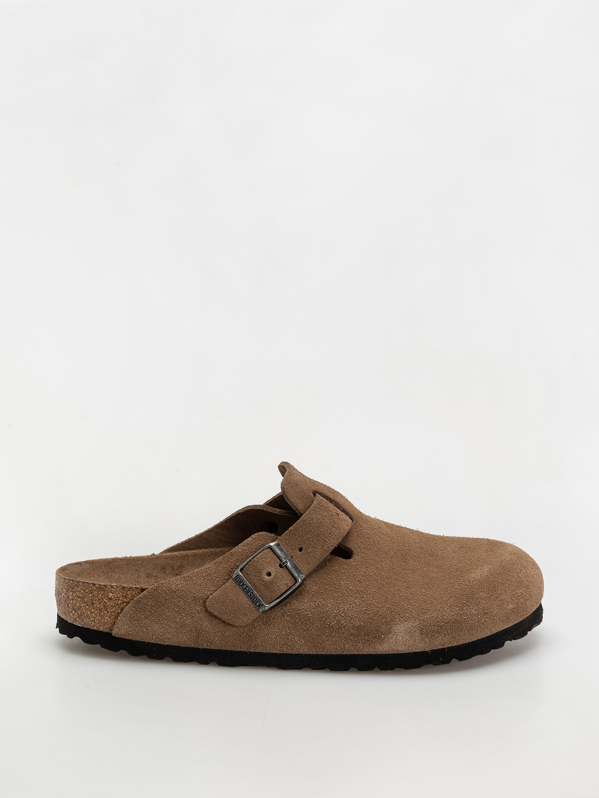 Šľapky Birkenstock Boston SFB Suede Leather Regular (dark tea)