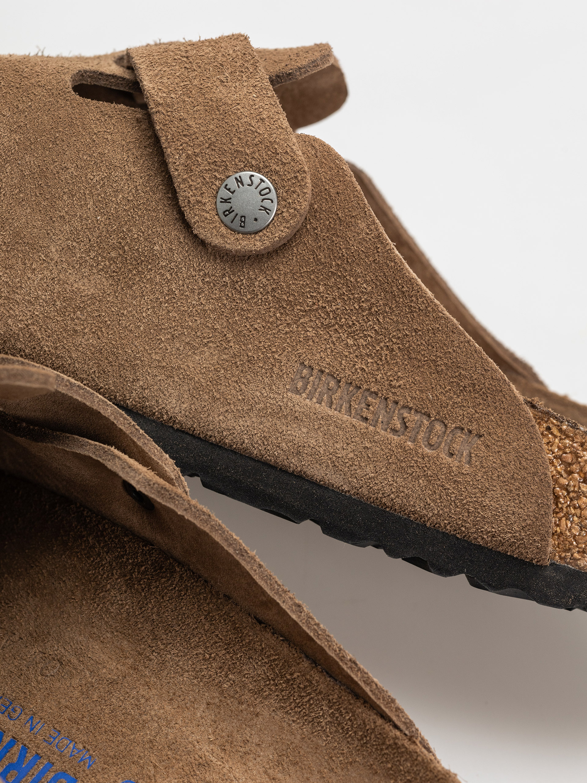 Šľapky Birkenstock Boston SFB Suede Leather Regular (dark tea)