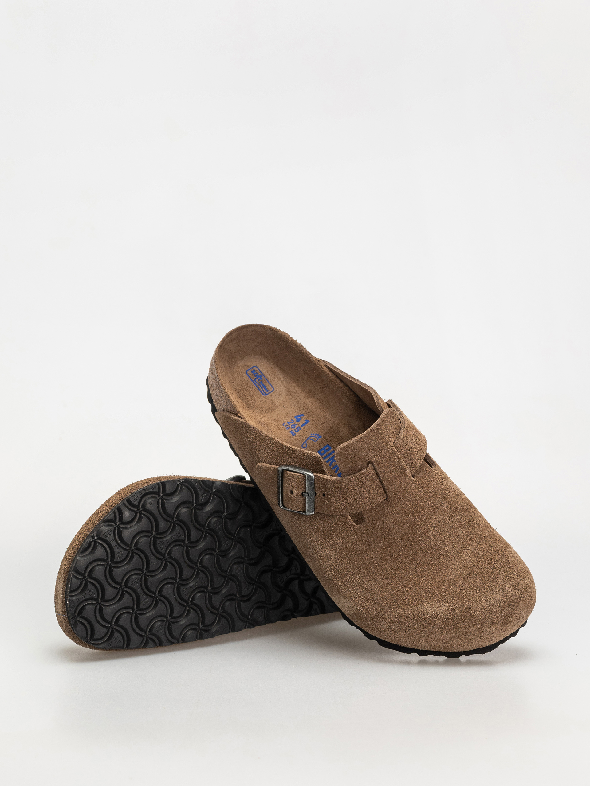 Šľapky Birkenstock Boston SFB Suede Leather Regular (dark tea)