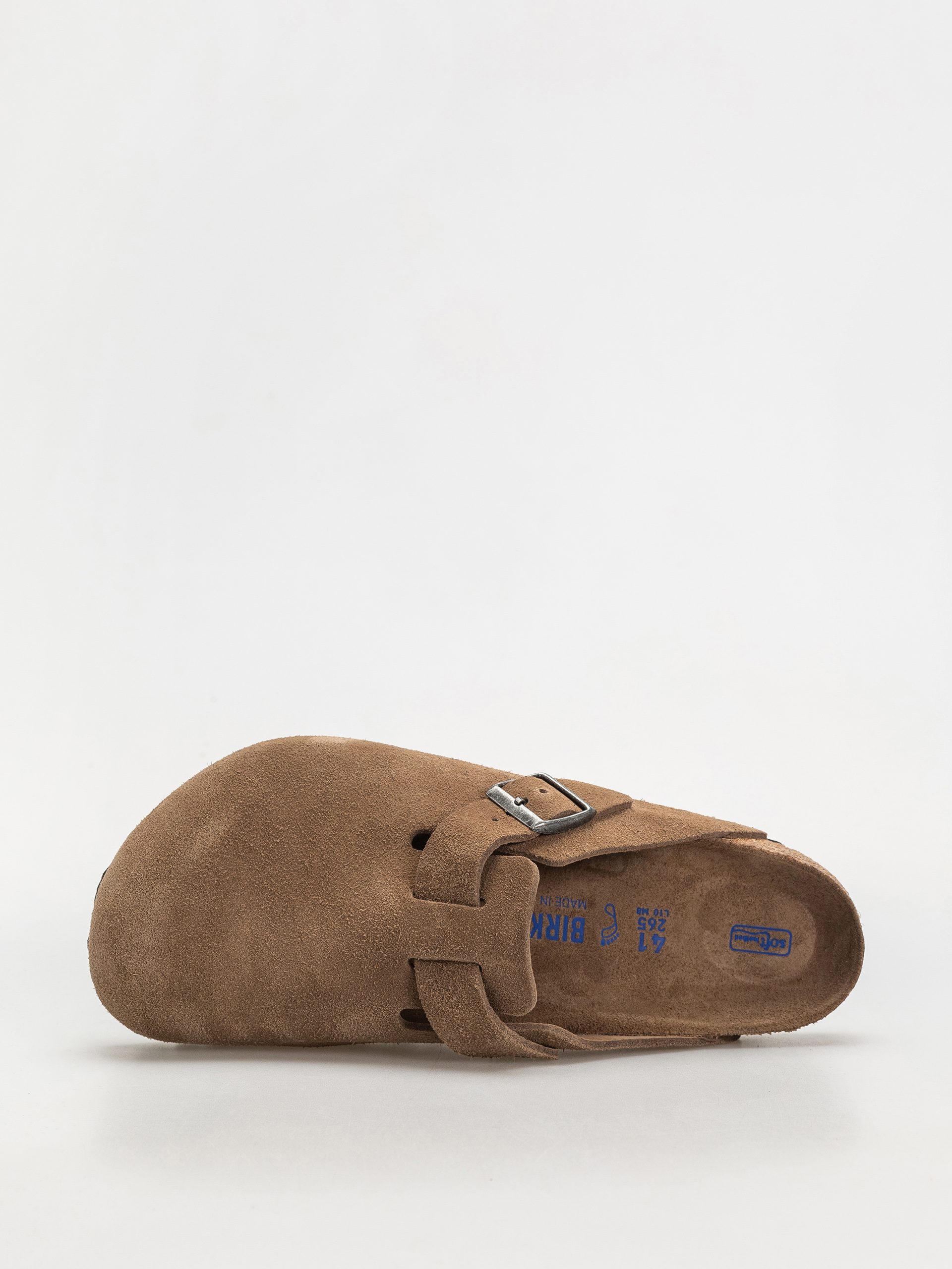 Šľapky Birkenstock Boston SFB Suede Leather Regular (dark tea)