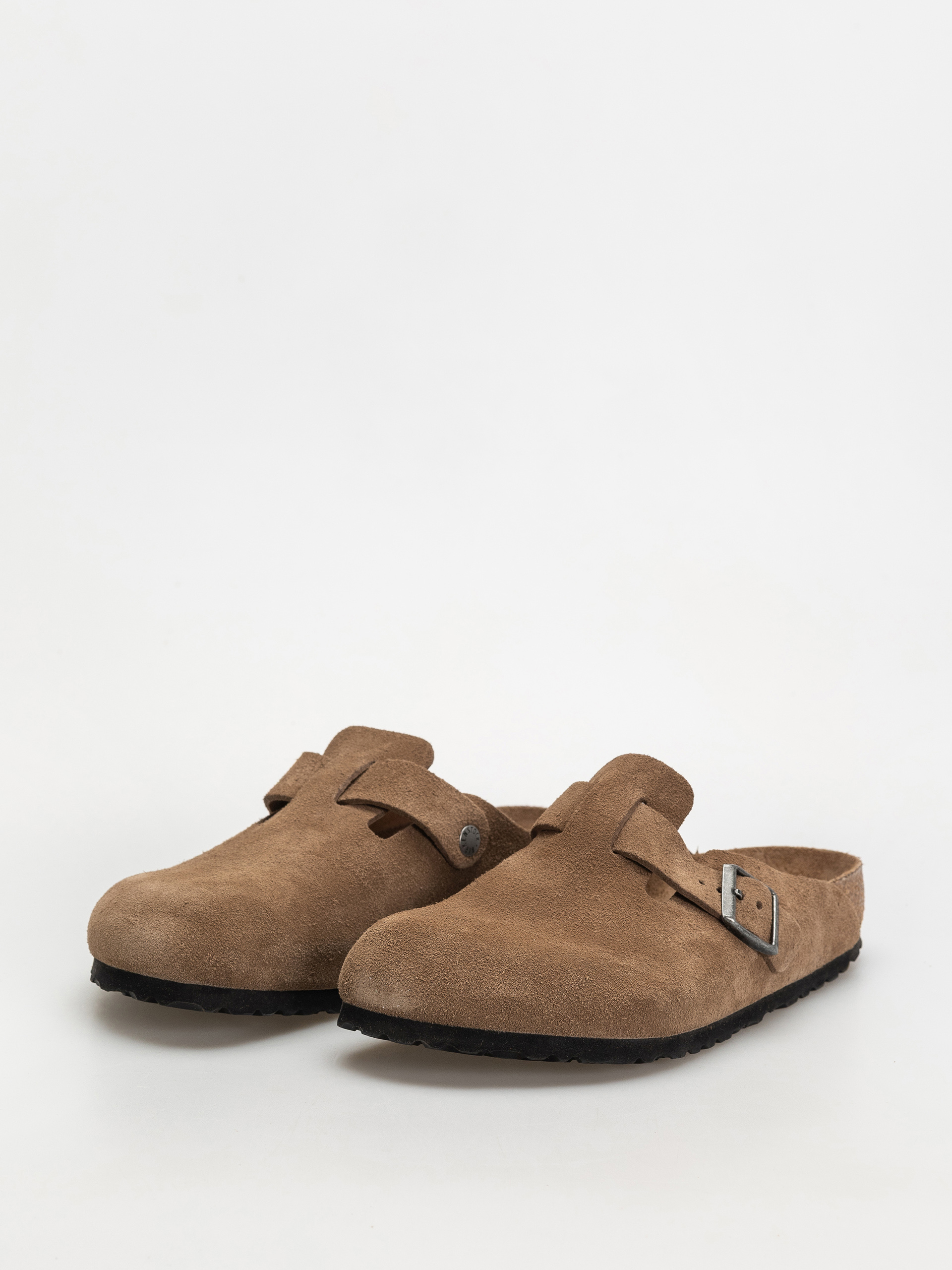 Šľapky Birkenstock Boston SFB Suede Leather Regular (dark tea)