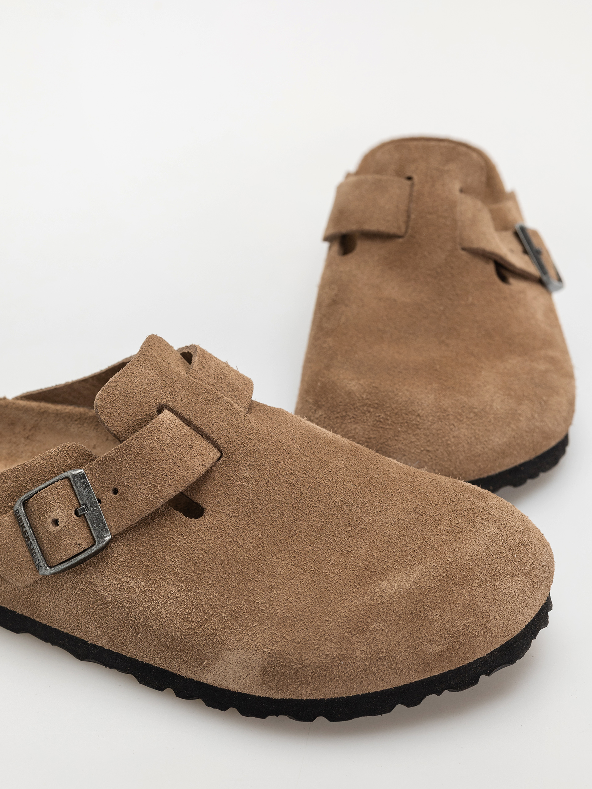 Šľapky Birkenstock Boston SFB Suede Leather Regular (dark tea)