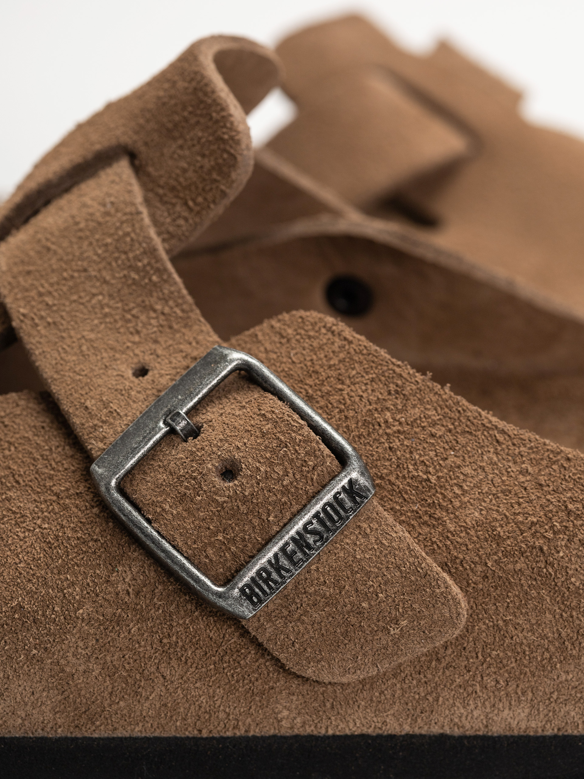 Šľapky Birkenstock Boston SFB Suede Leather Regular (dark tea)