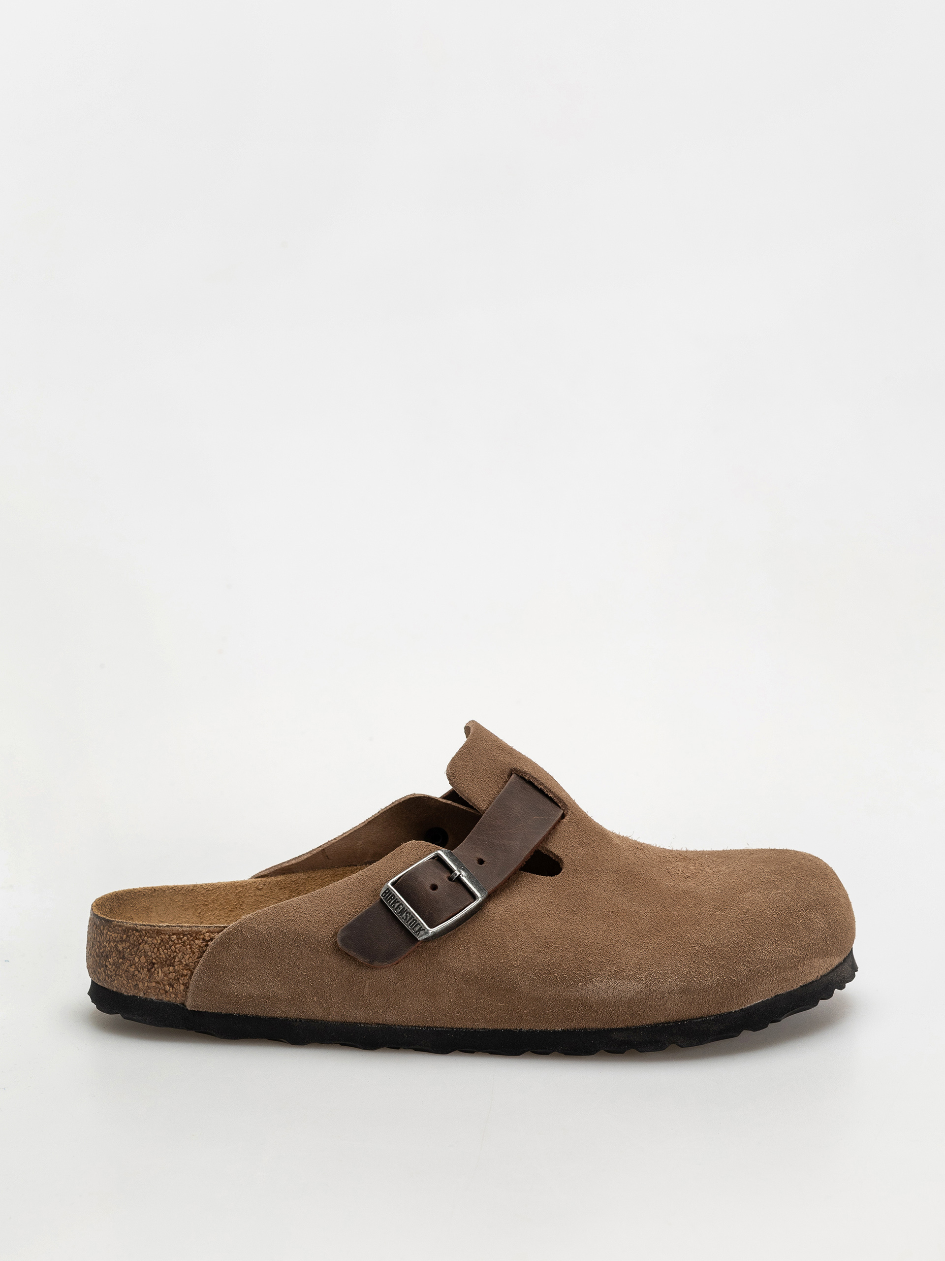 Šľapky Birkenstock Boston Suede & Oiled Leather Regular (dark tea)