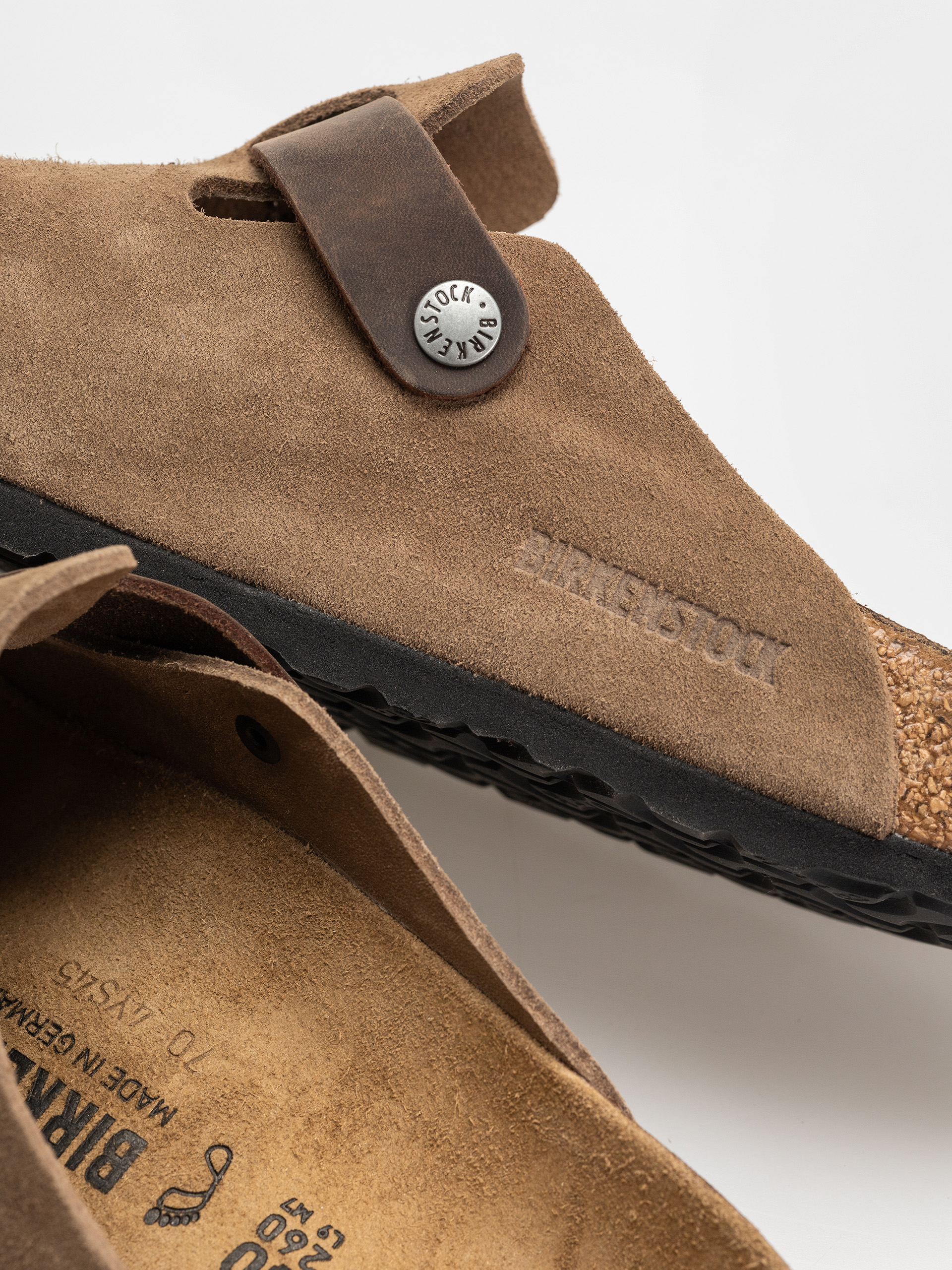 Šľapky Birkenstock Boston Suede & Oiled Leather Regular (dark tea)