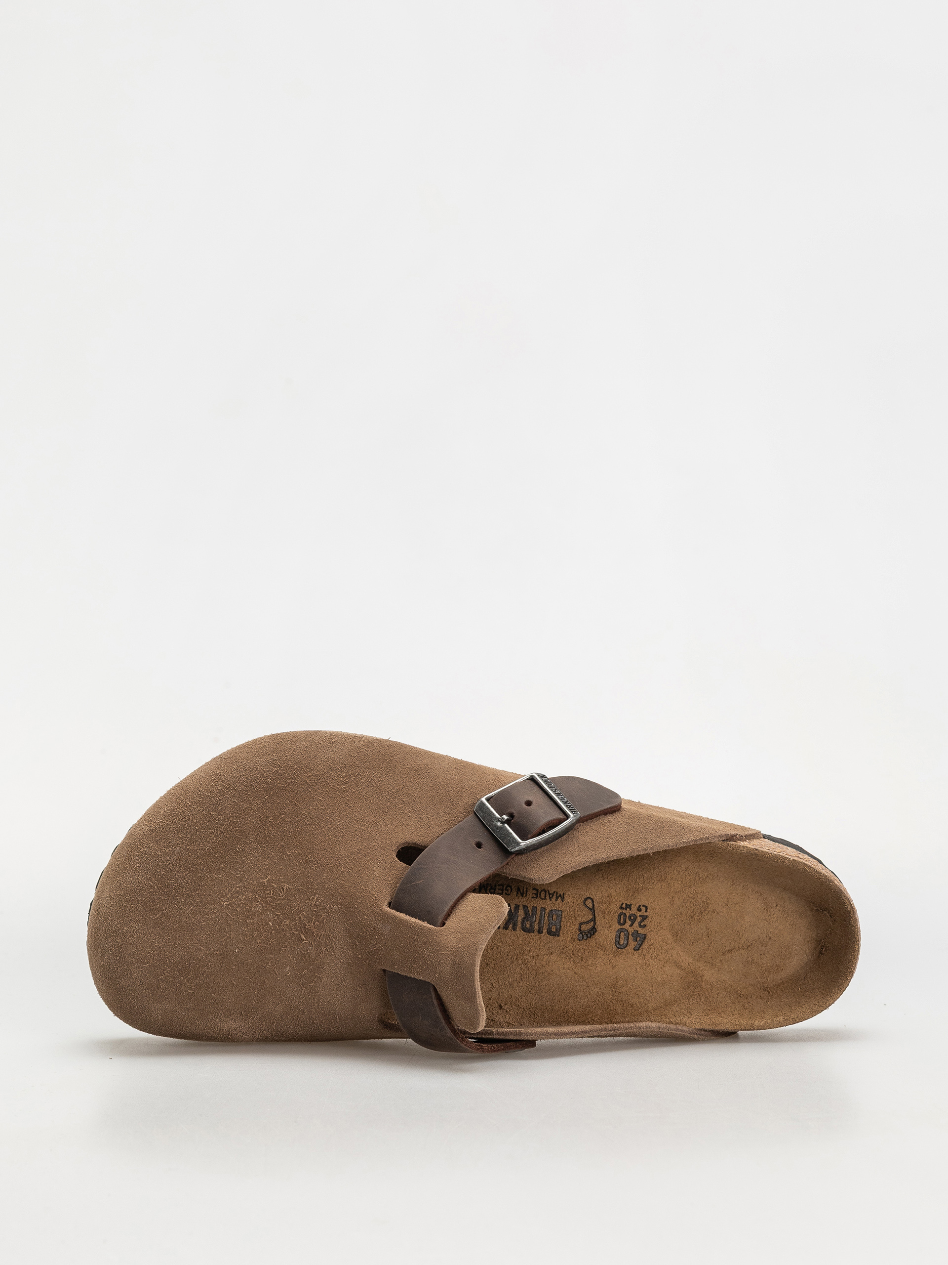 Šľapky Birkenstock Boston Suede & Oiled Leather Regular (dark tea)