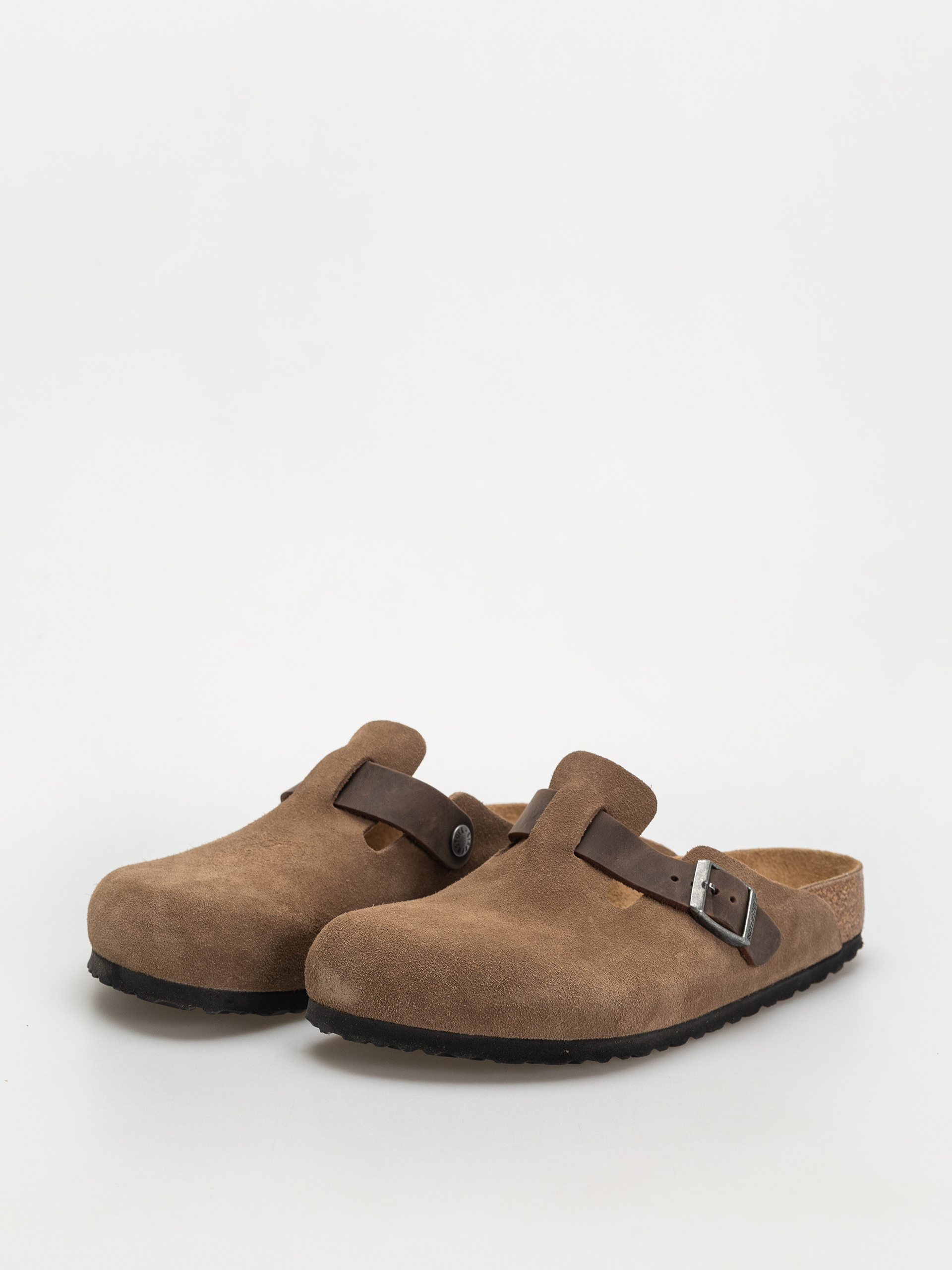 Šľapky Birkenstock Boston Suede & Oiled Leather Regular (dark tea)