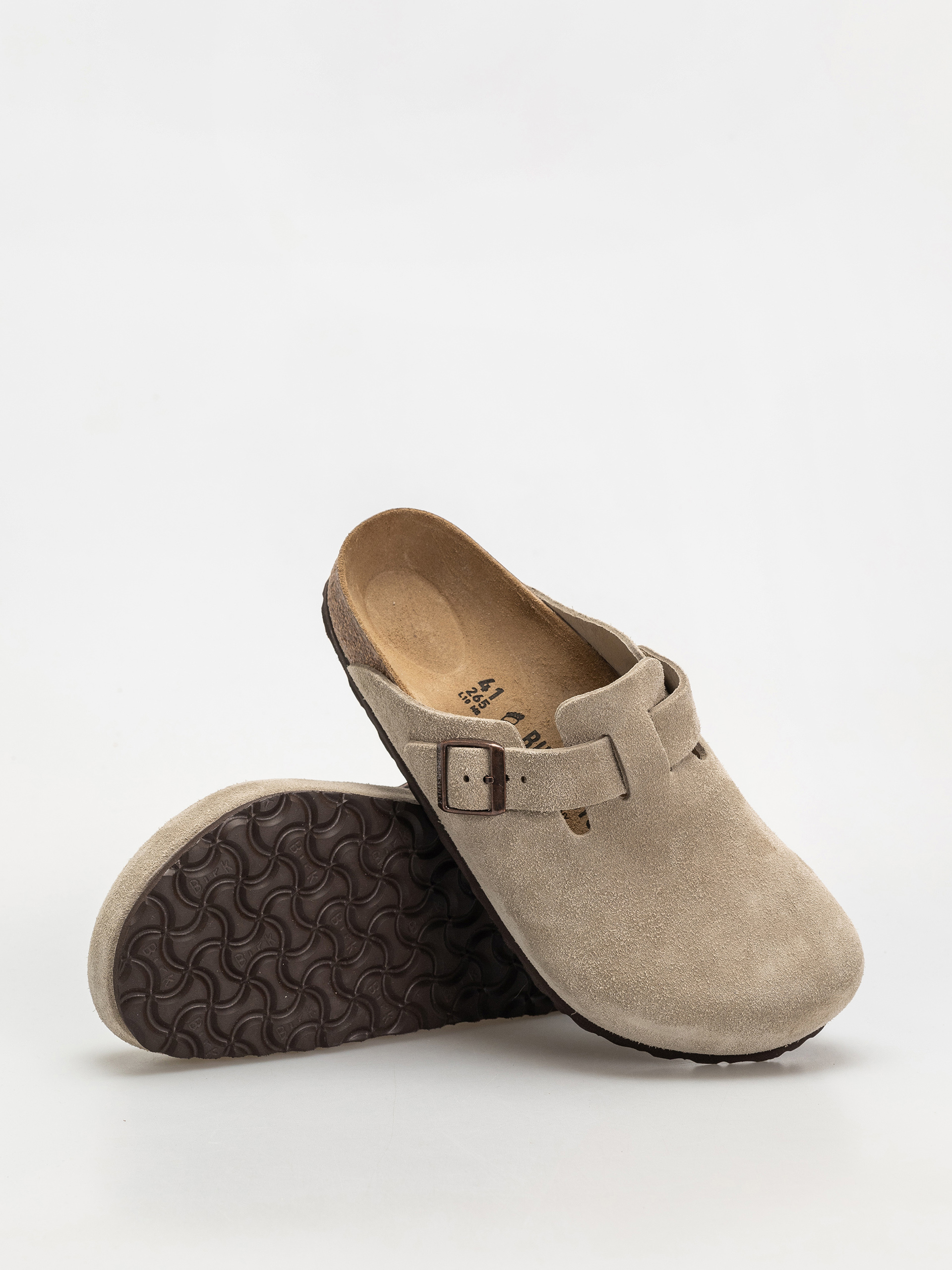 Šľapky Birkenstock Boston Suede Leather Regular (taupe)