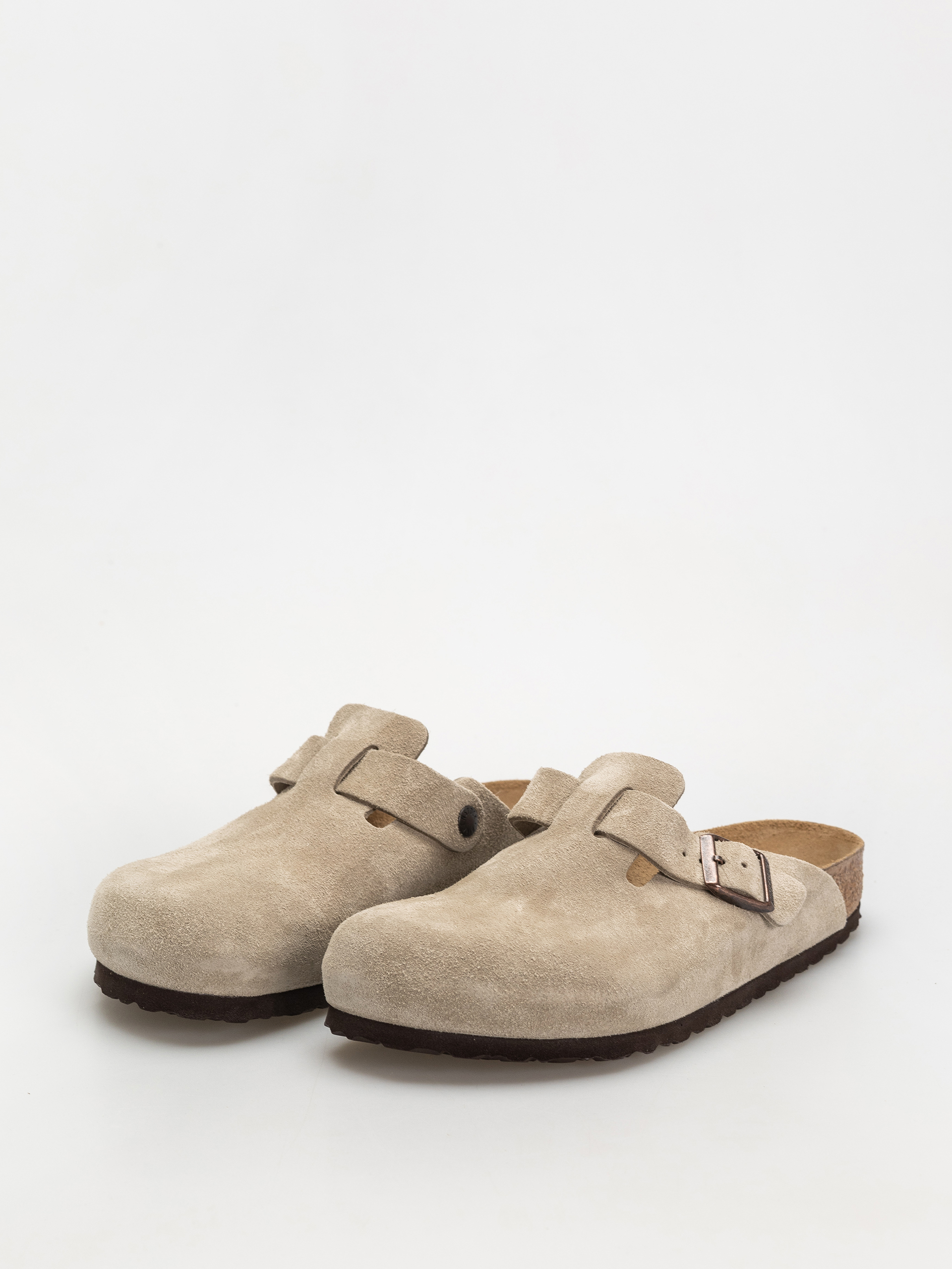 Šľapky Birkenstock Boston Suede Leather Regular (taupe)