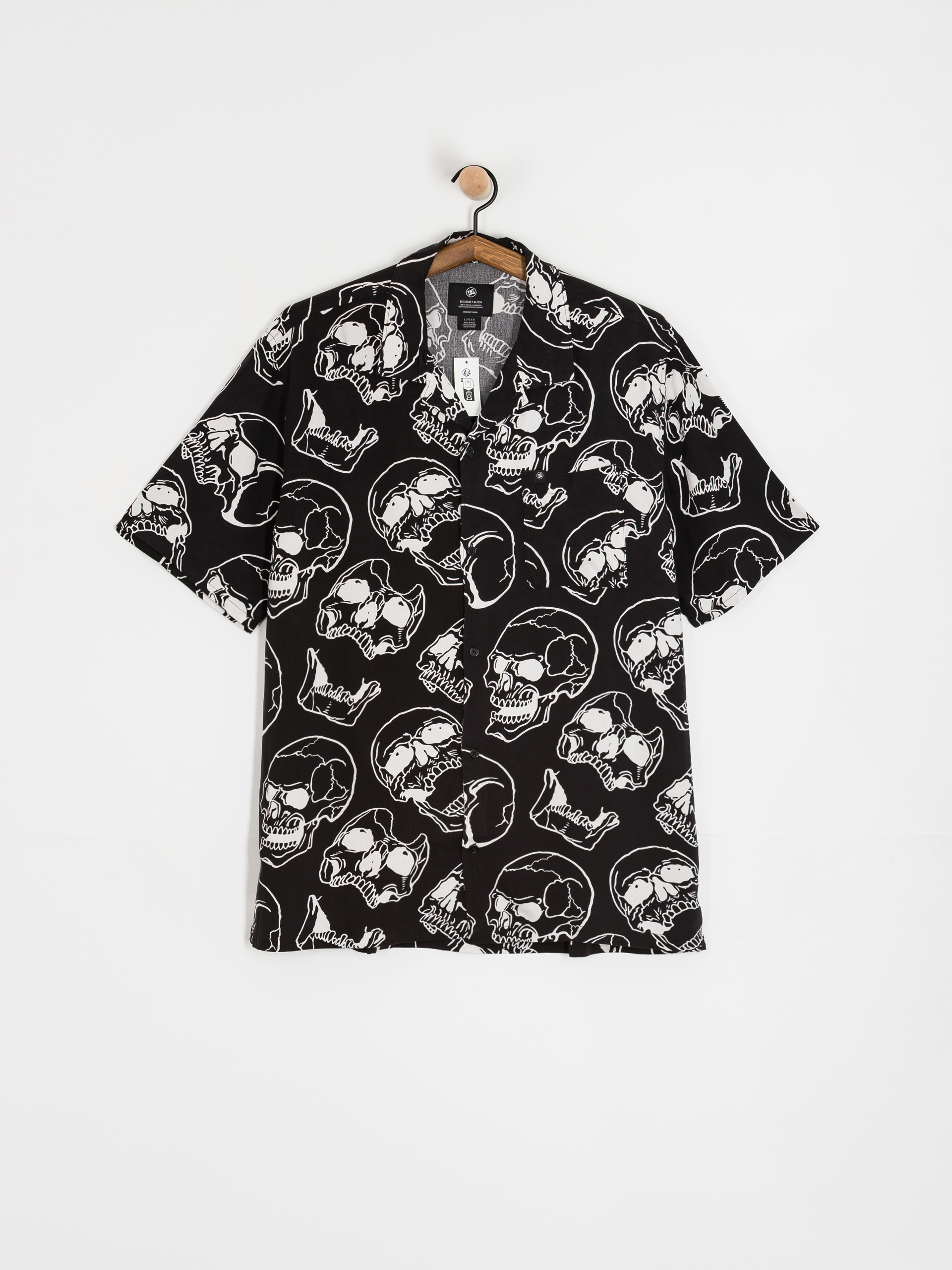 Košeľa DC Fracture Ss Button Up (black skully print)