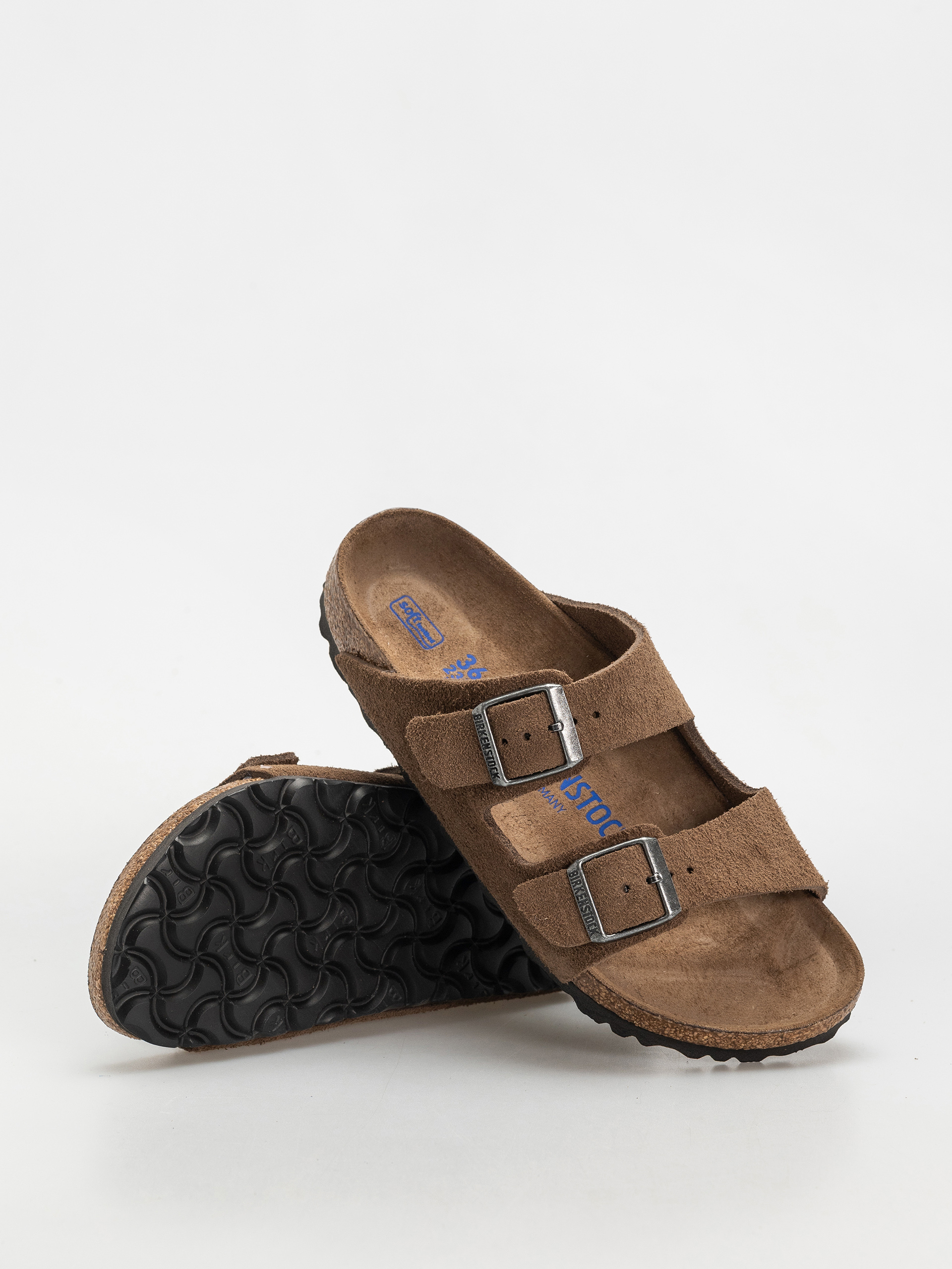 Šľapky Birkenstock Arizona Suede Leather Narrow Wmn (dark tea)