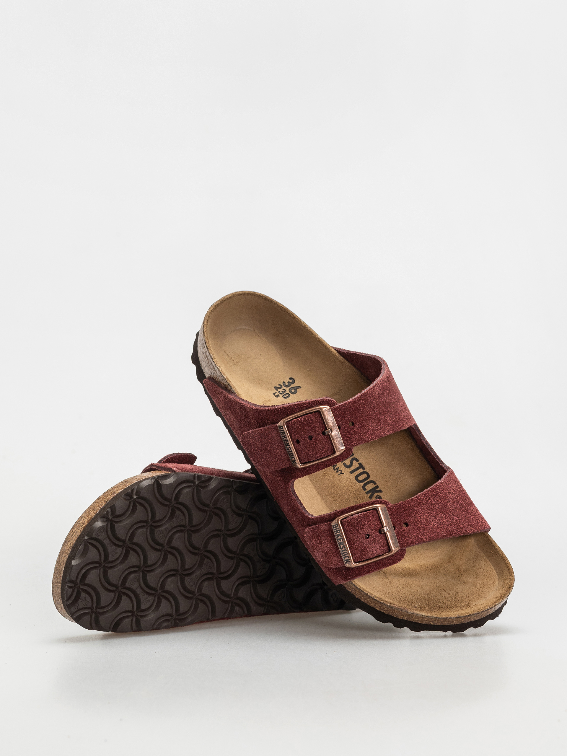 Šľapky Birkenstock Arizona Suede Leather Narrow Wmn (zinfandel)