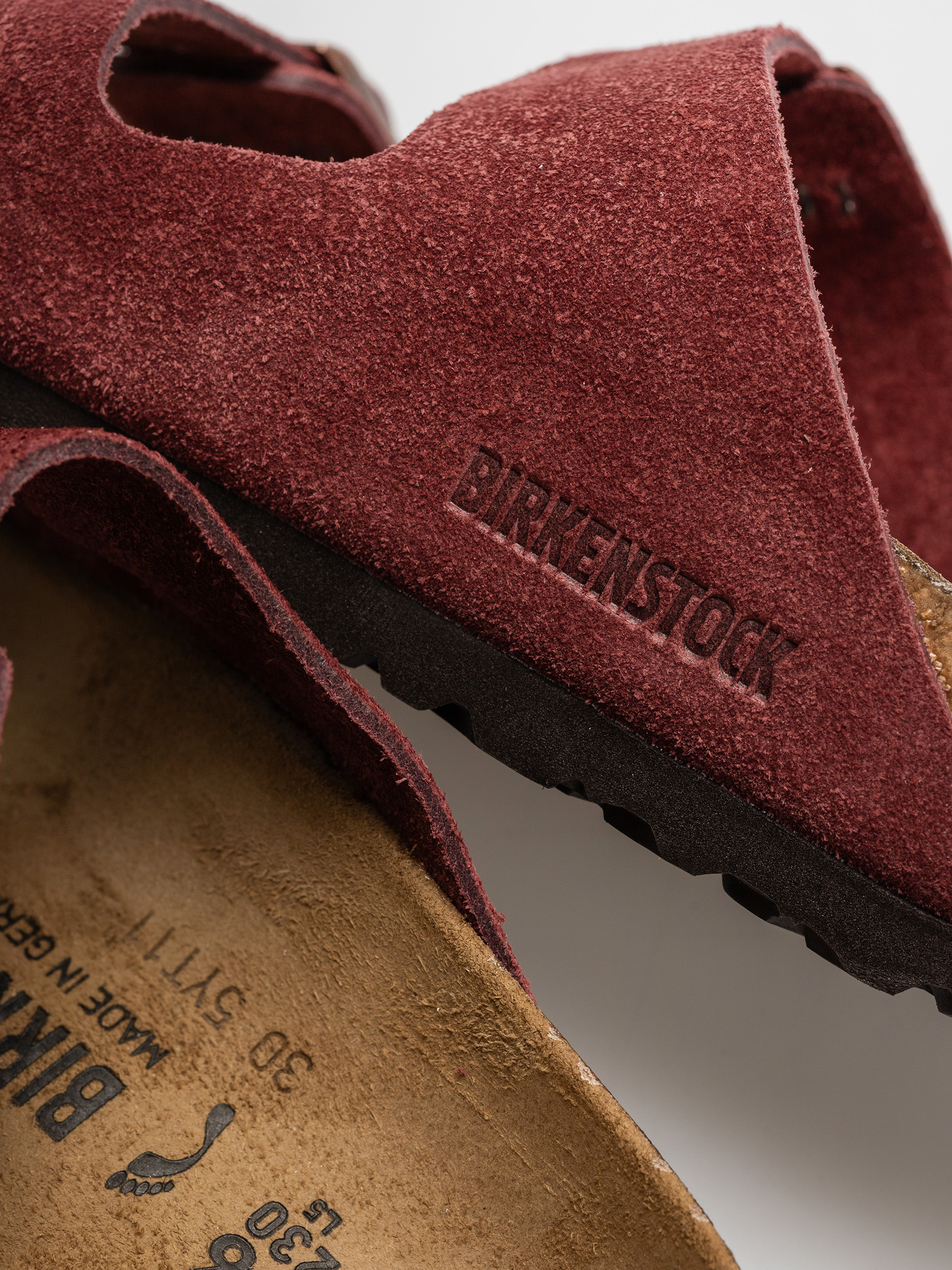 Šľapky Birkenstock Arizona Suede Leather Narrow Wmn (zinfandel)
