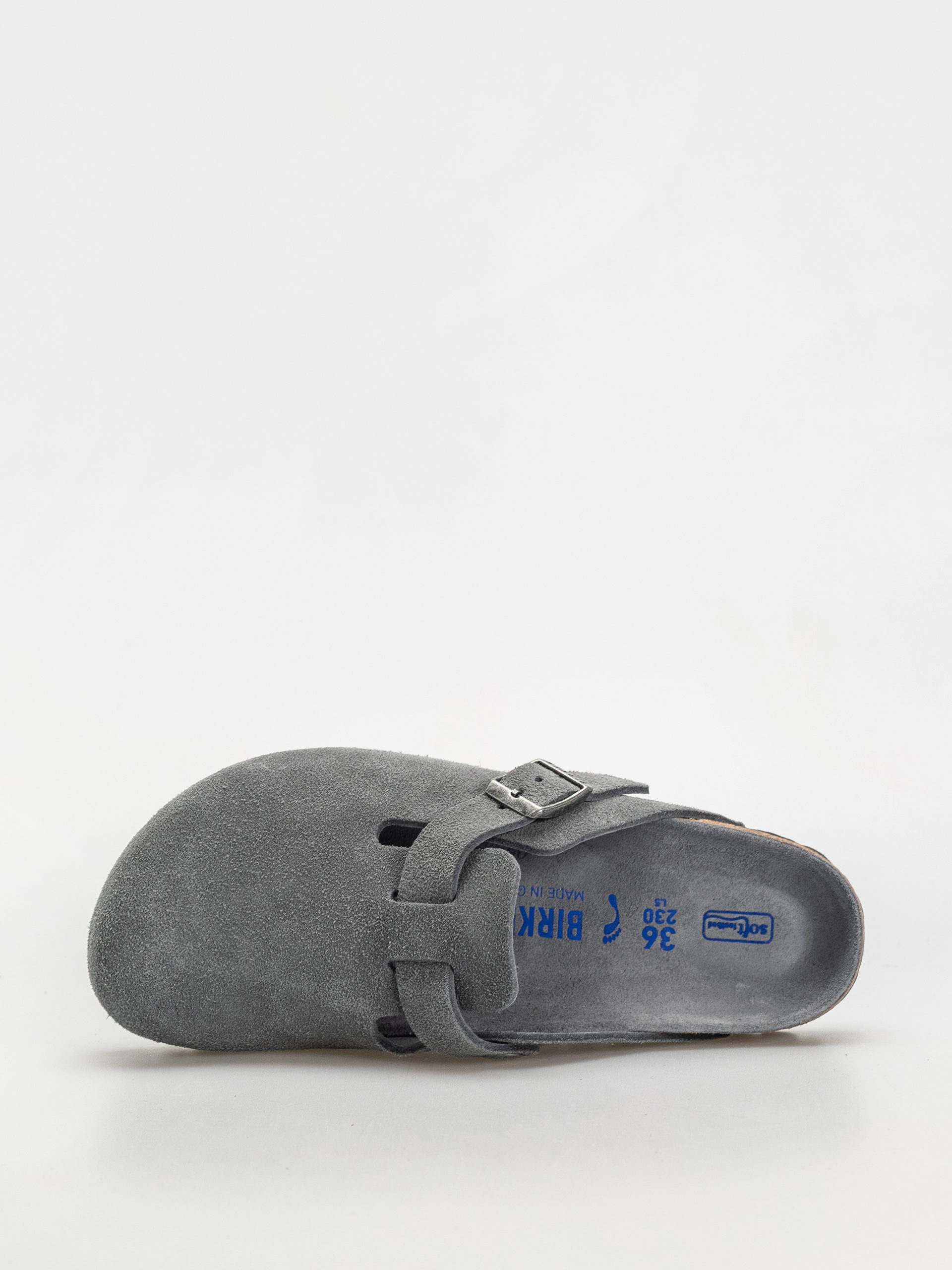 Šľapky Birkenstock Boston SFB Suede Leather Narrow Wmn (basalt gray)