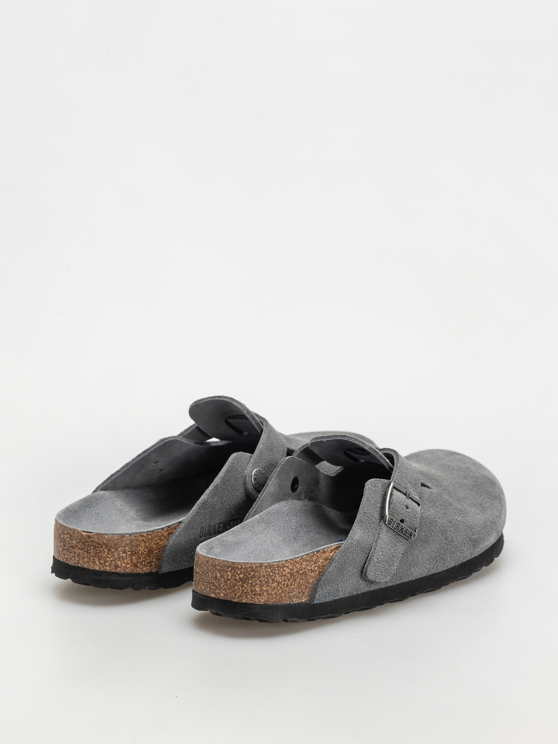 Šľapky Birkenstock Boston SFB Suede Leather Narrow Wmn (basalt gray)