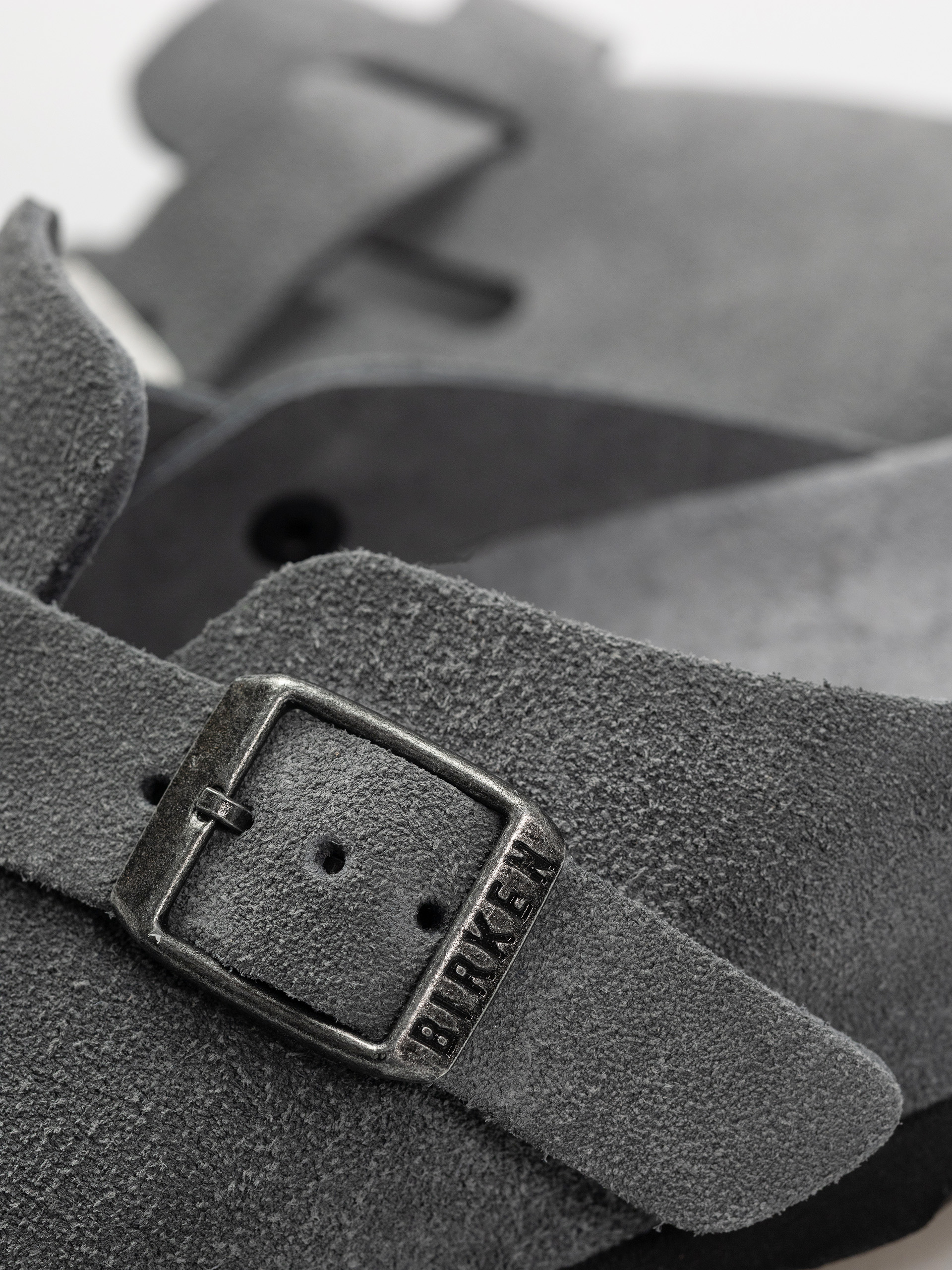 Šľapky Birkenstock Boston SFB Suede Leather Narrow Wmn (basalt gray)