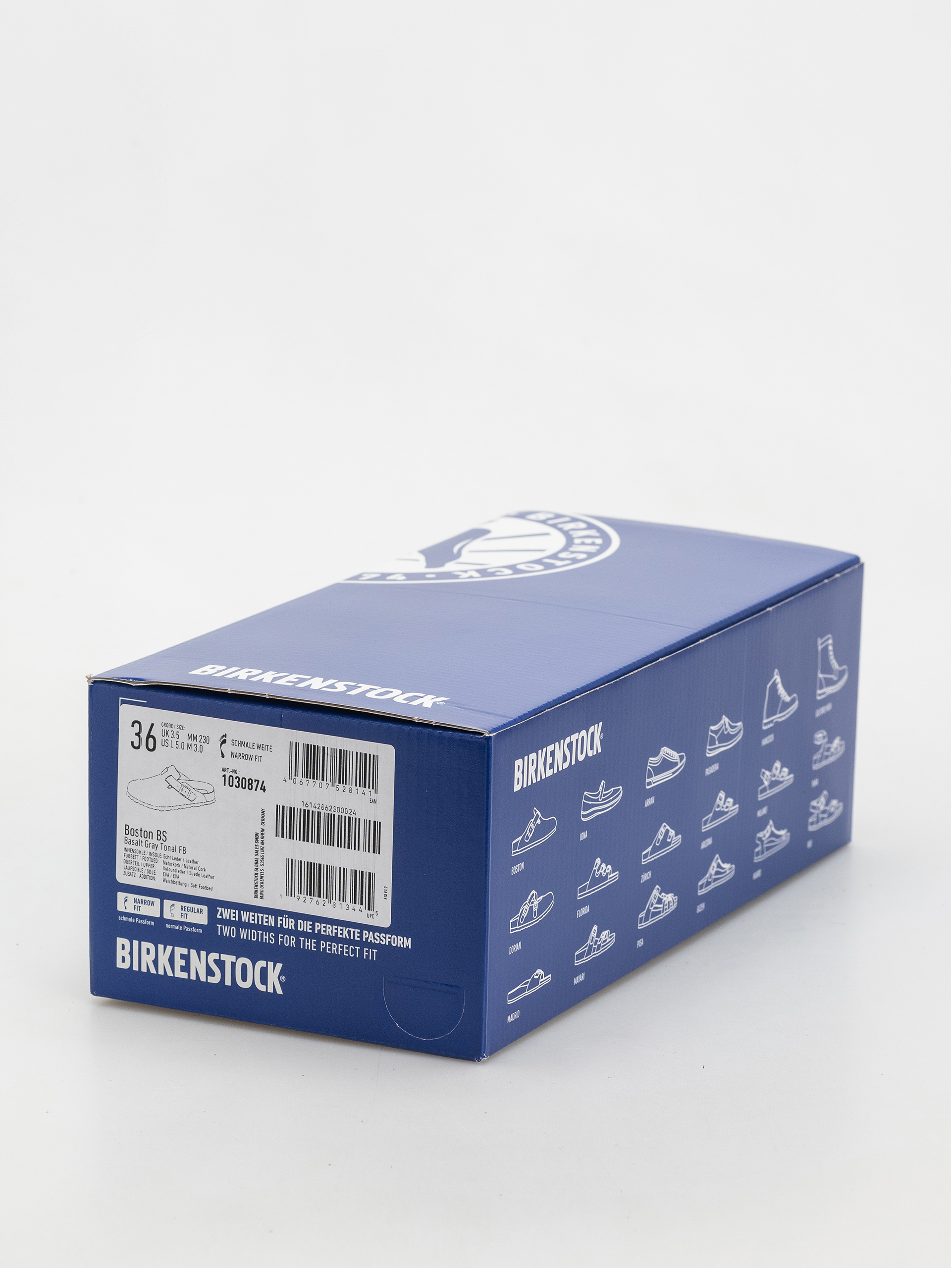 Šľapky Birkenstock Boston SFB Suede Leather Narrow Wmn (basalt gray)