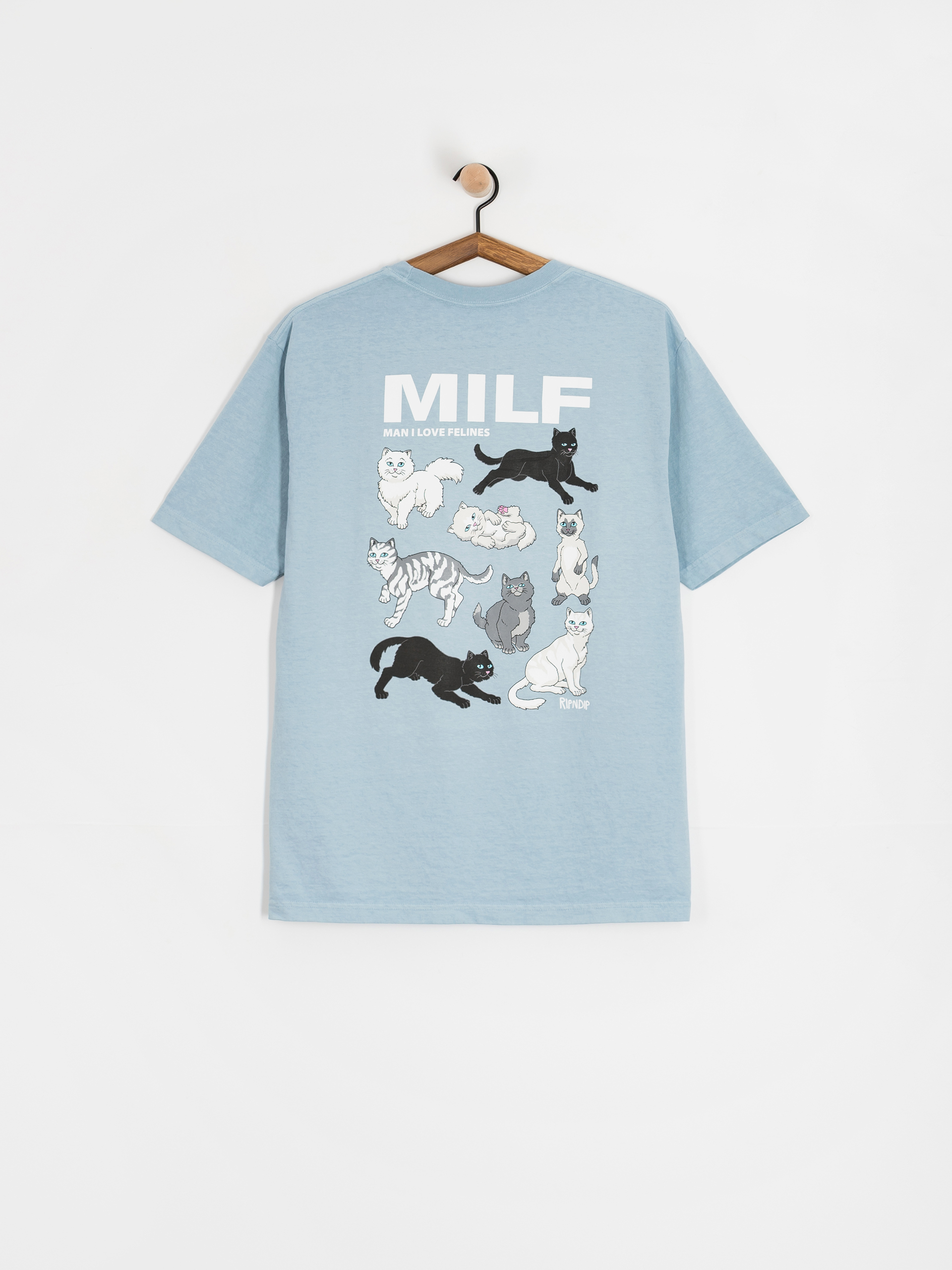Tričko RipNDip Man I Love Felines (powder blue)