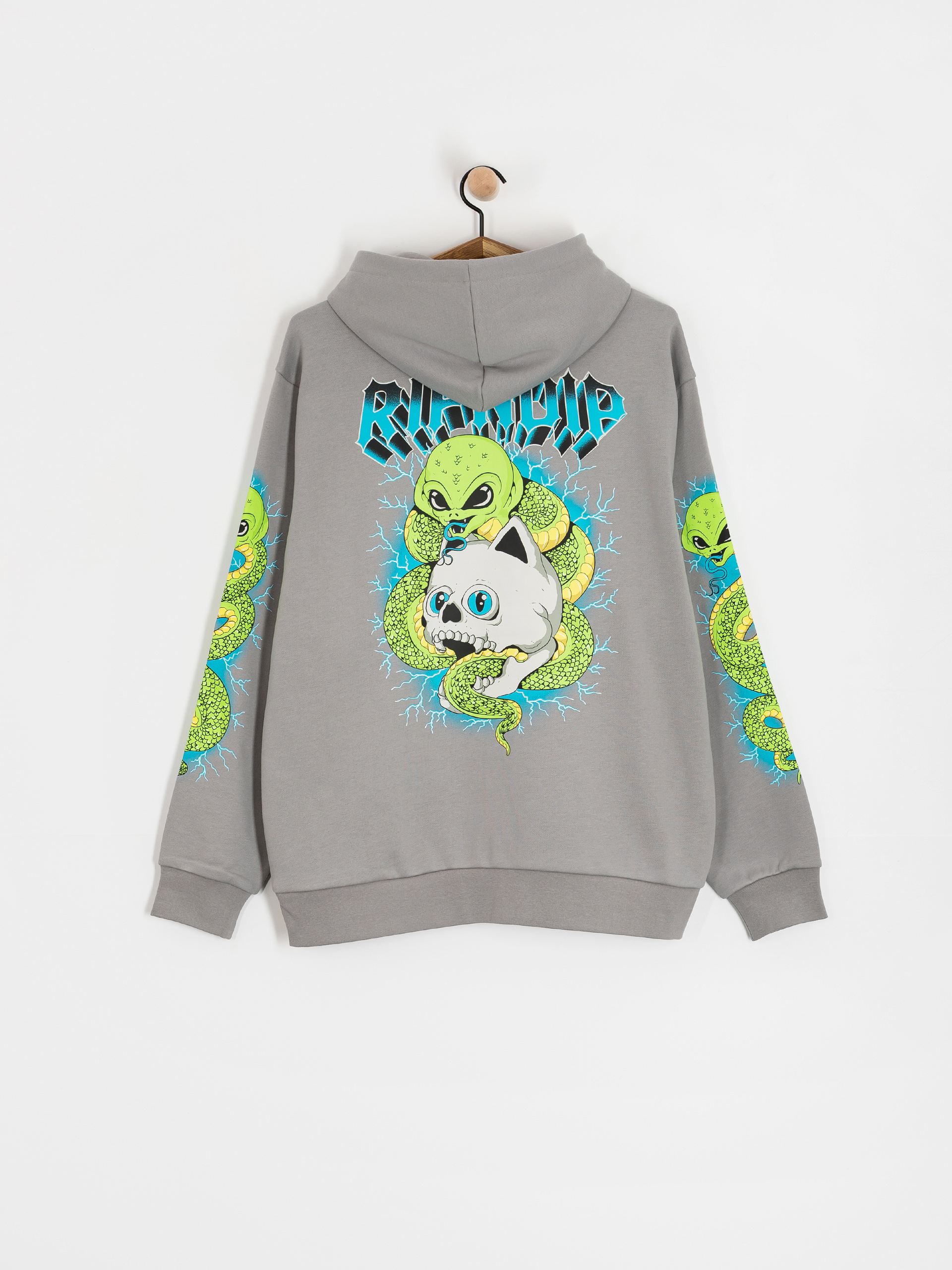Mikina s kapucňou RipNDip Skull And Bones HD (charcoal)
