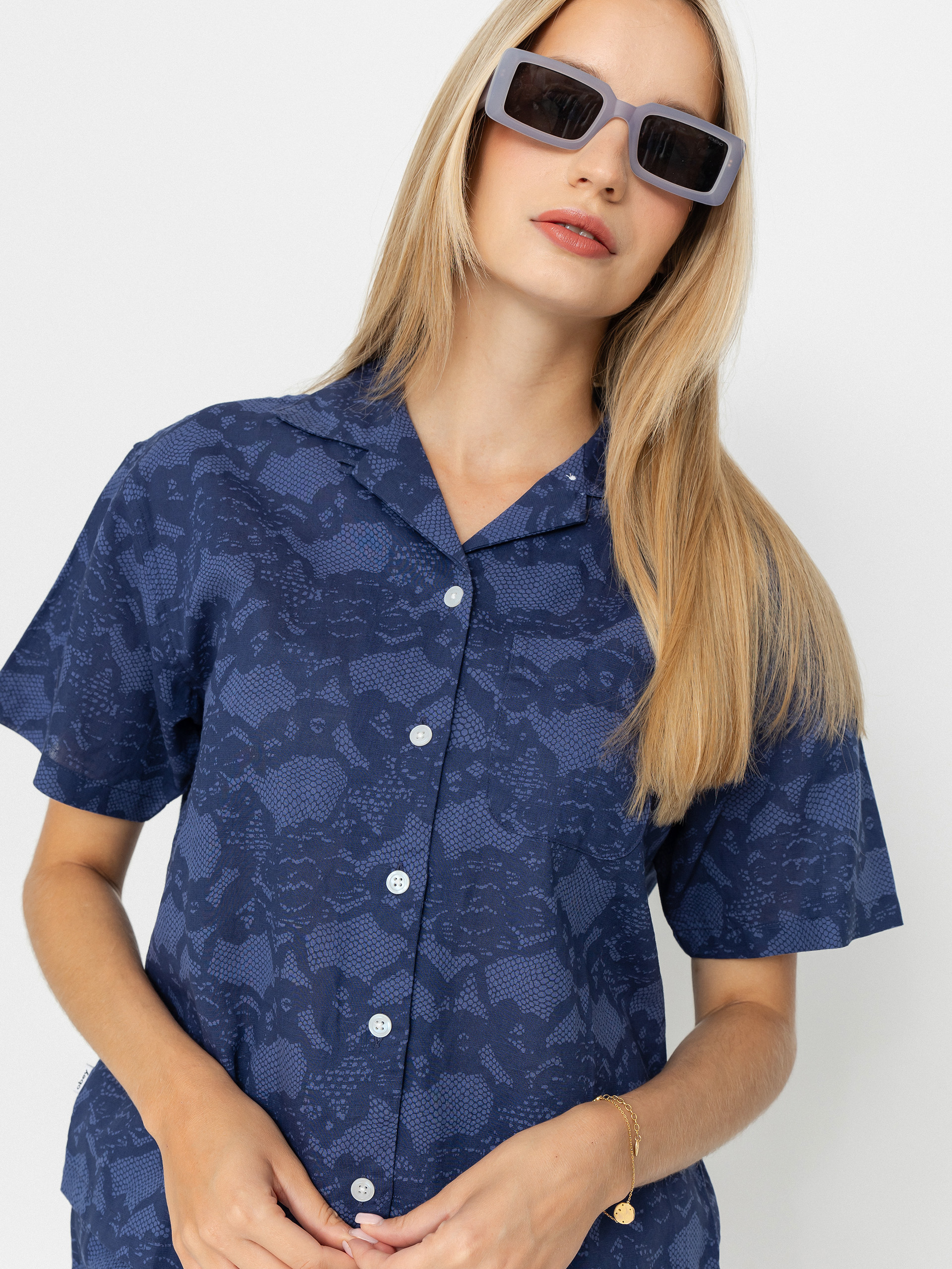 Košeľa OBEY Cecilie Lace Wmn (blue multi)