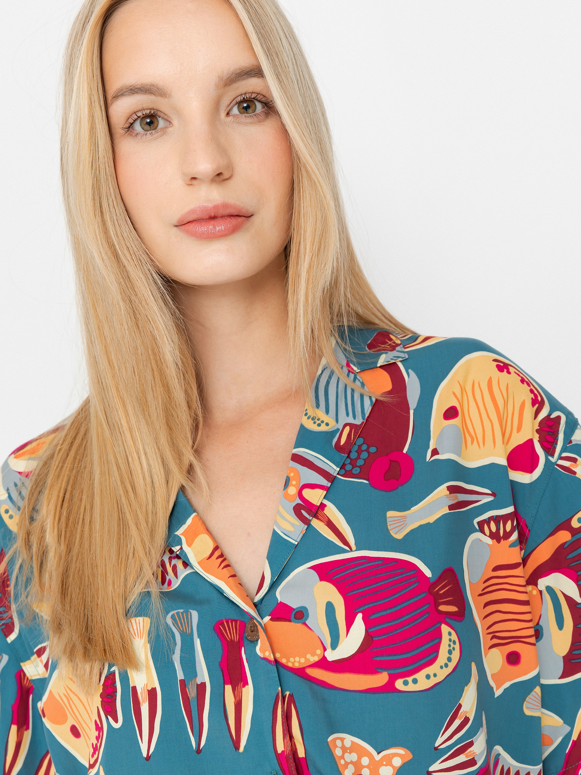 Košeľa Patagonia Tidal Threads Wmn (wrasse/wetland blue)