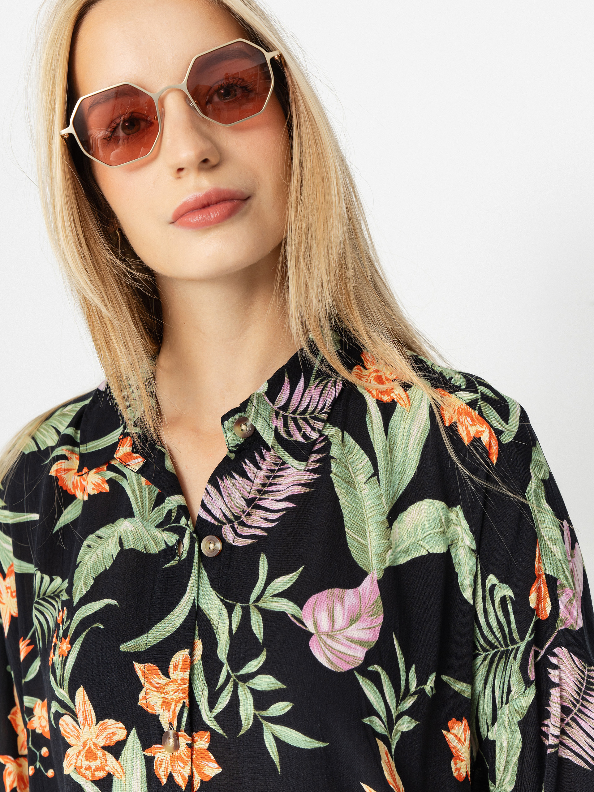 Košeľa Roxy Beach Nostalgia Crinkle Wmn (anthracite island escape)