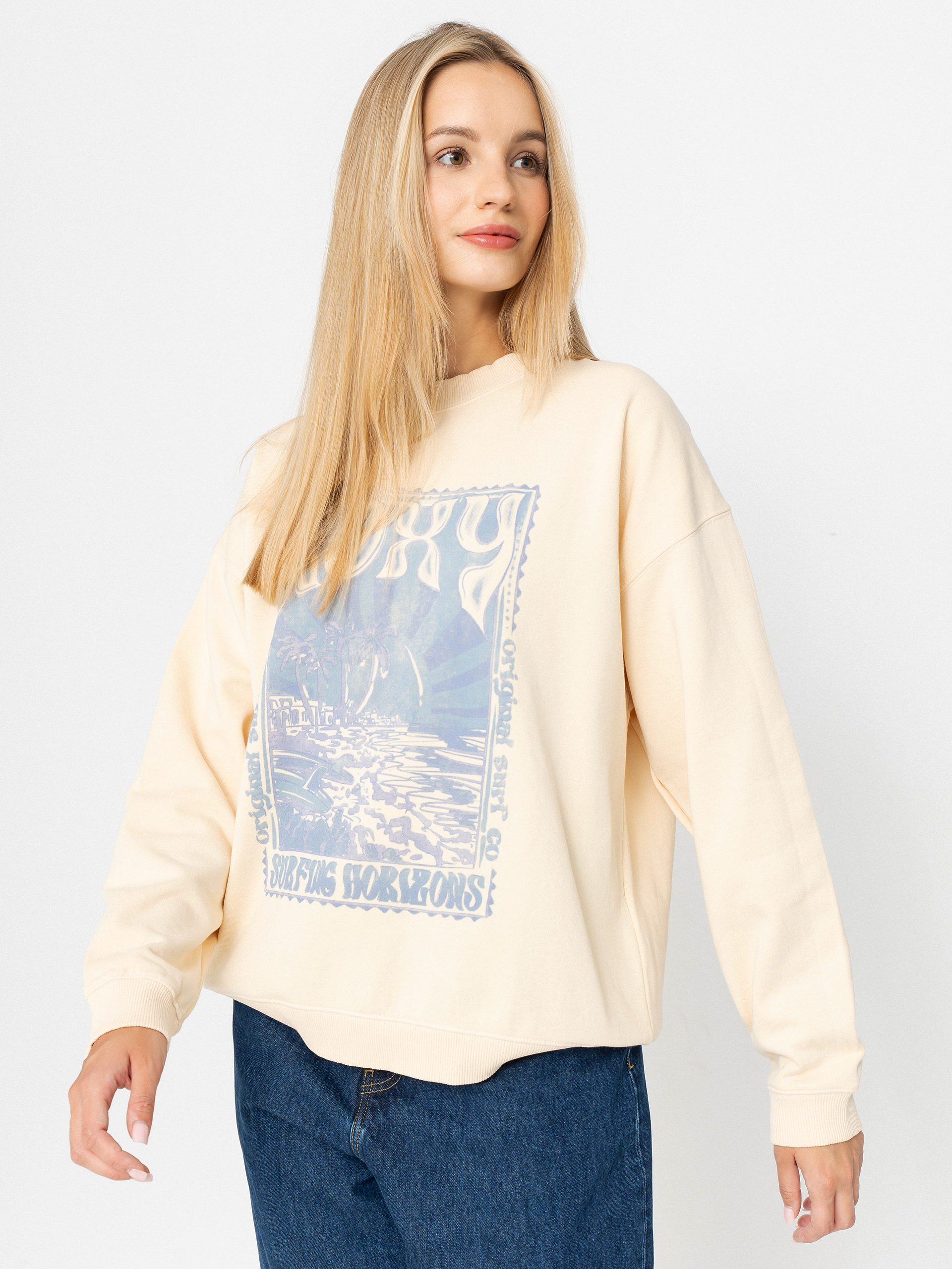 Mikina Roxy Lineup Oversized Crew Wmn (parchment)