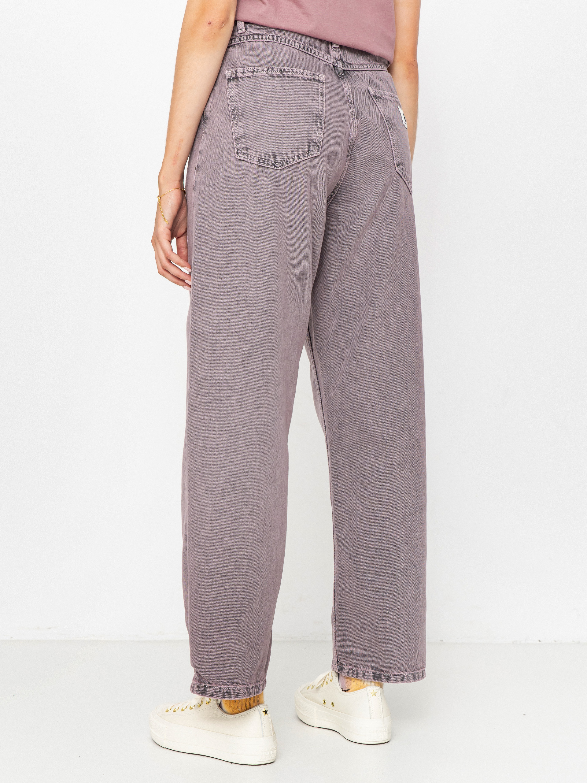 Nohavice Carhartt WIP Brandon Wmn (black/hortensia/garment dyed)